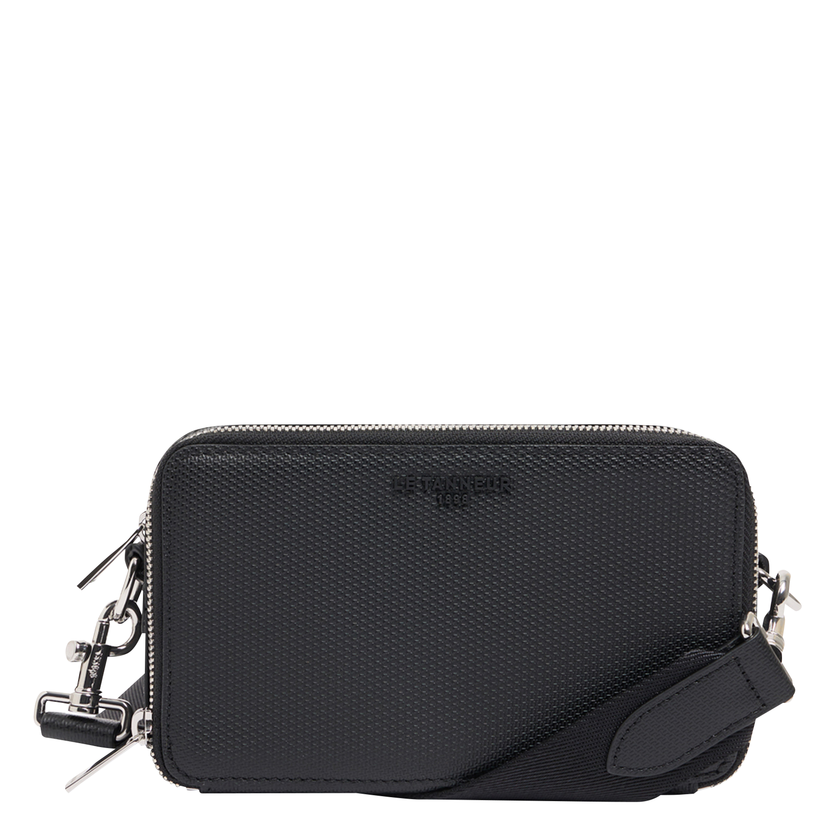 Zipped leather wallet LE TANNEUR Black