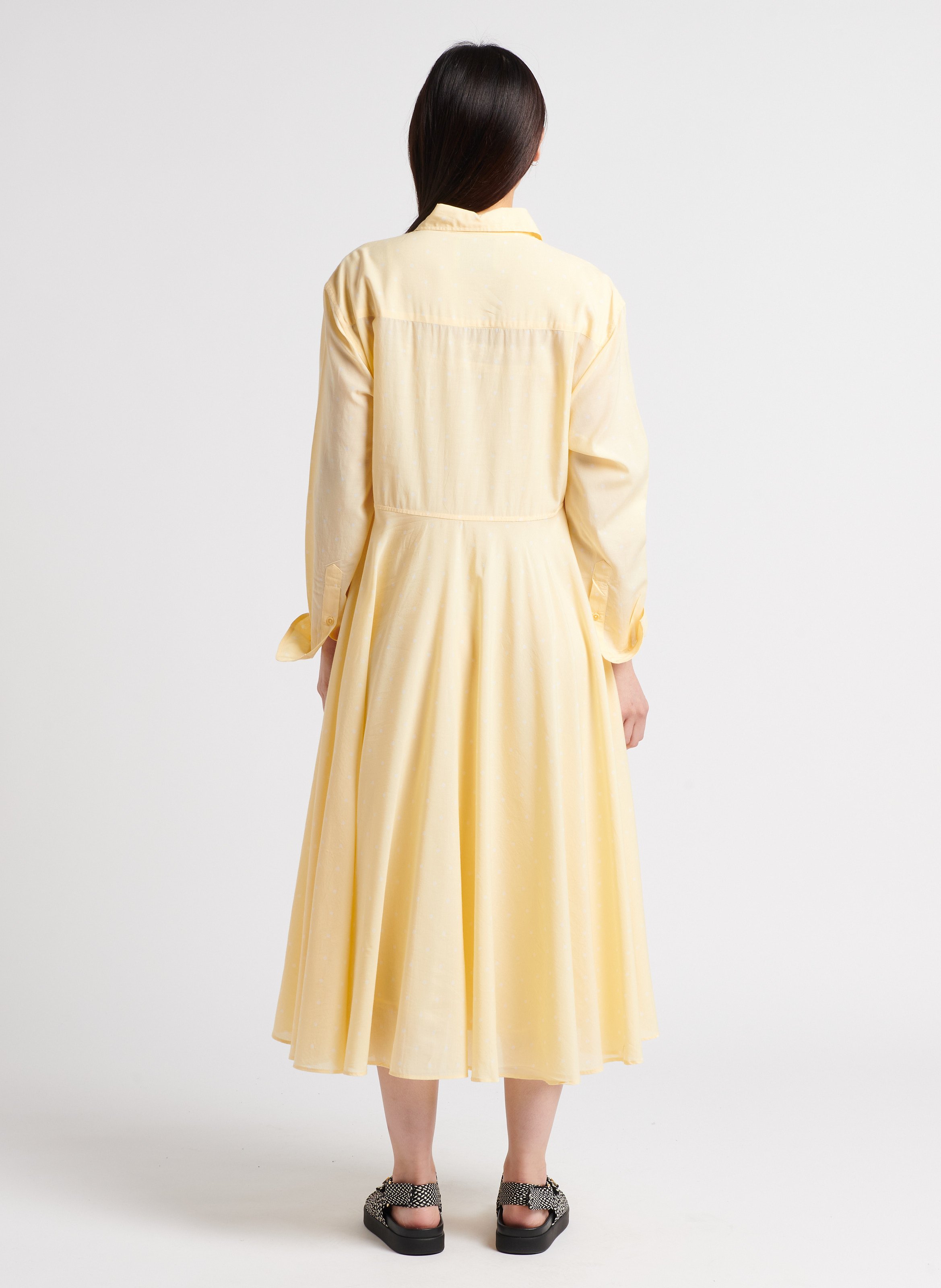 Hemd-Kleid aus Baumwollvoile LAURENCE BRAS Gelb