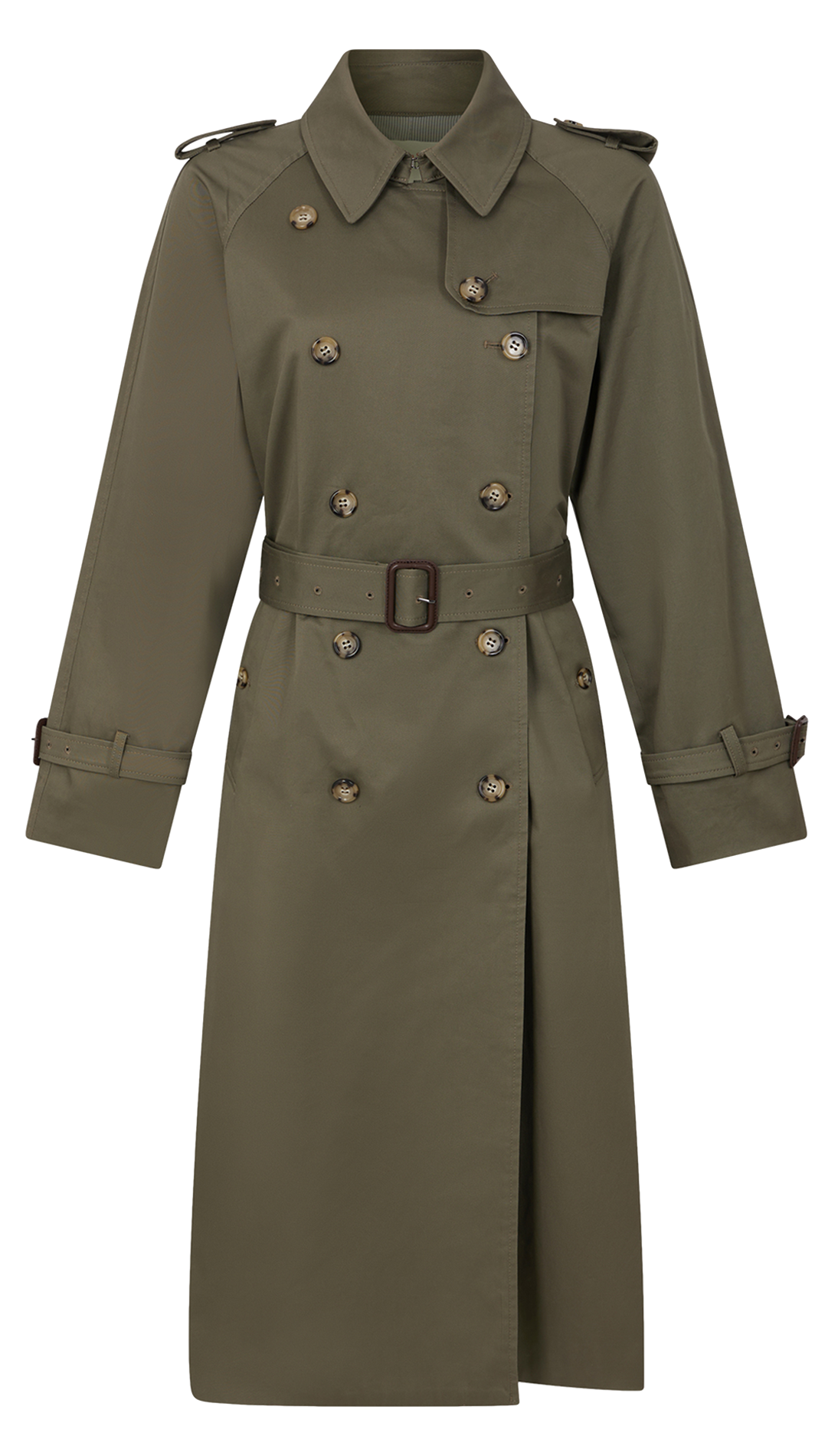 Trench col à revers droit en coton mélangé GERARD DAREL Kaki