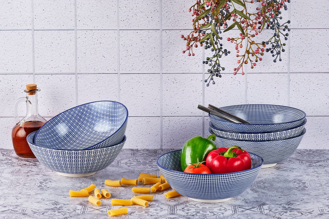 Bowl pattern ø21cm - 6 pieces - color BJORN Blue