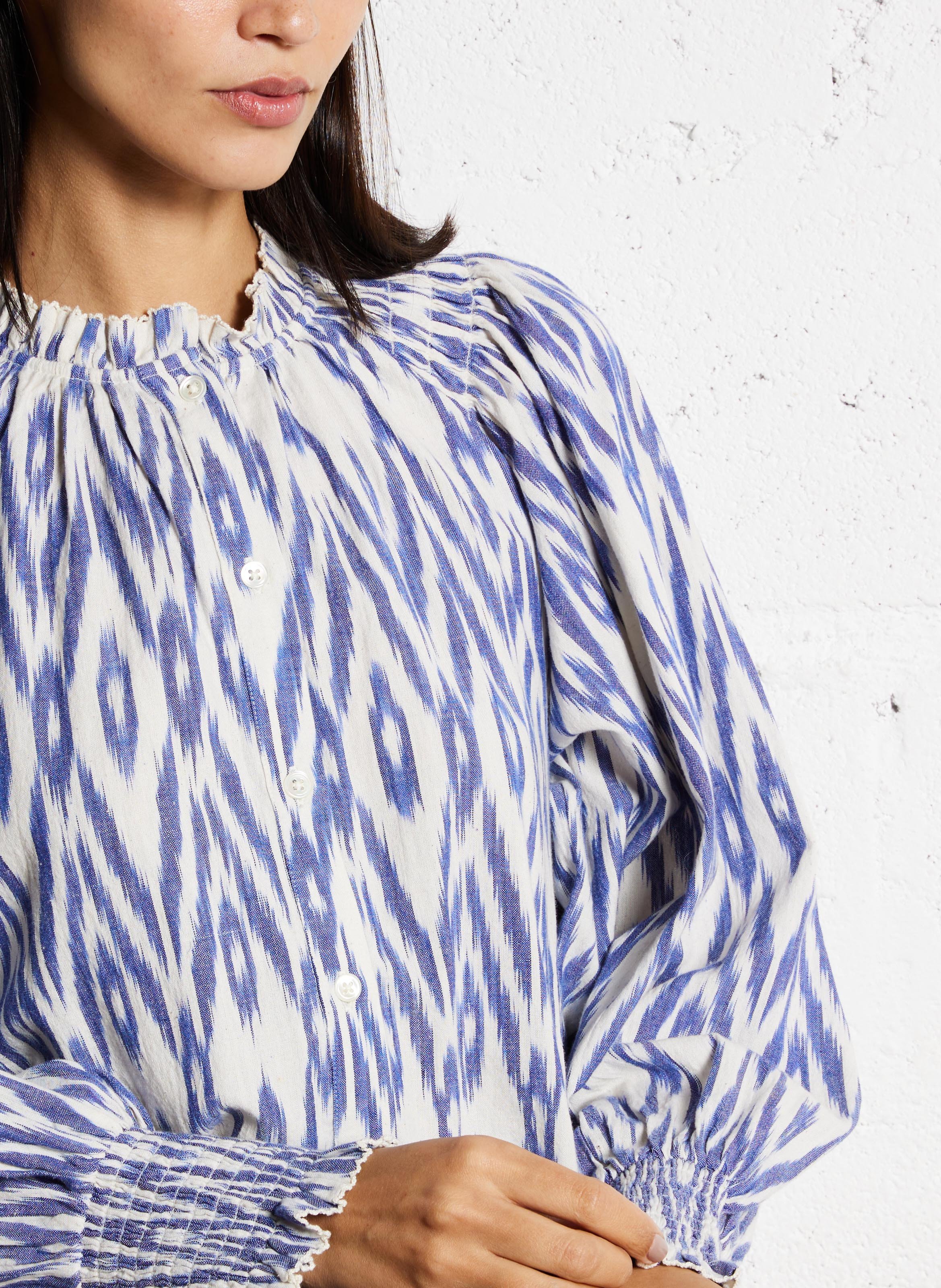 Chemise col rond en coton BELLEROSE Grey