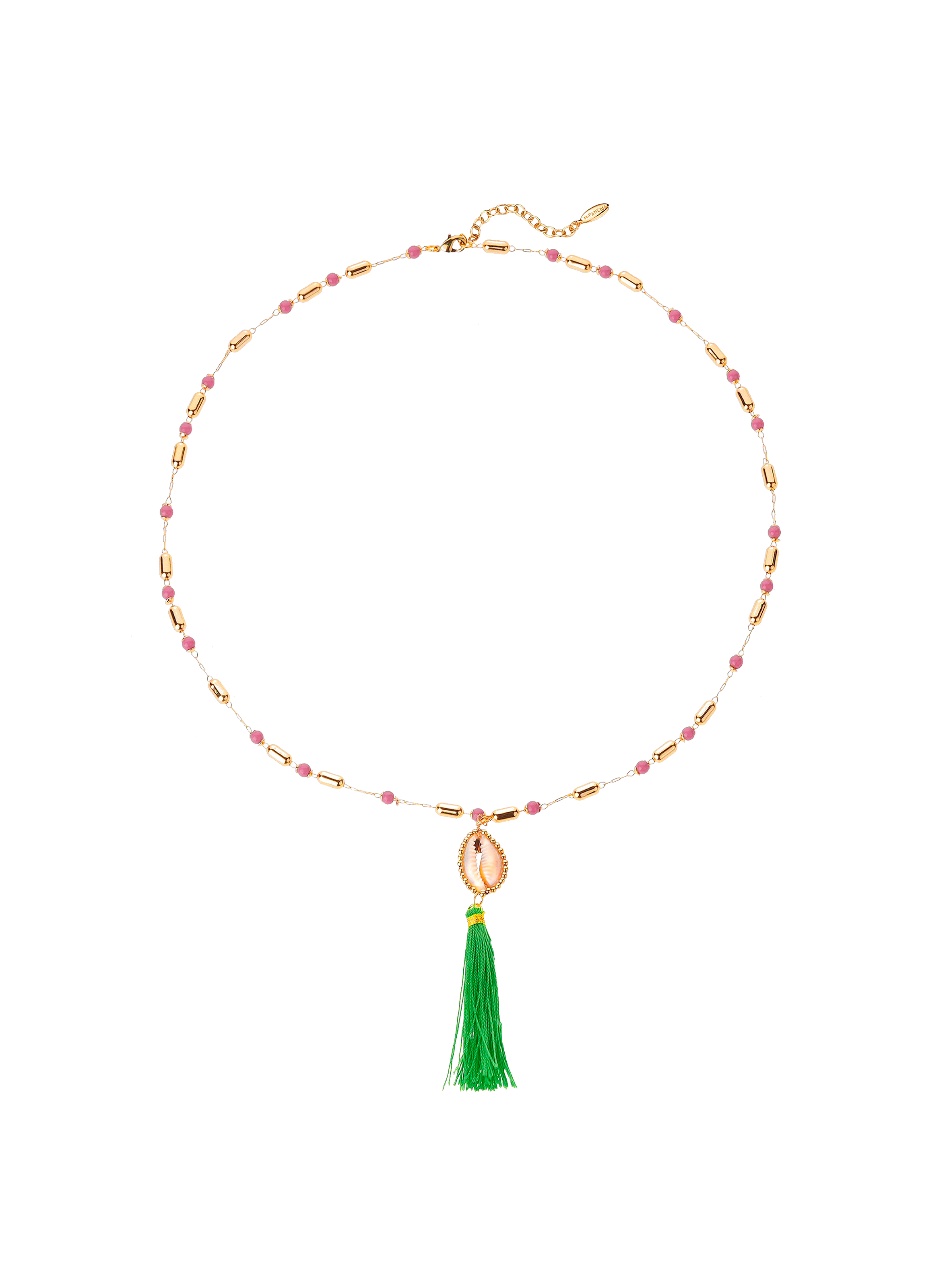 Necklace with beads and tassel pendant HIPANEMA Pink