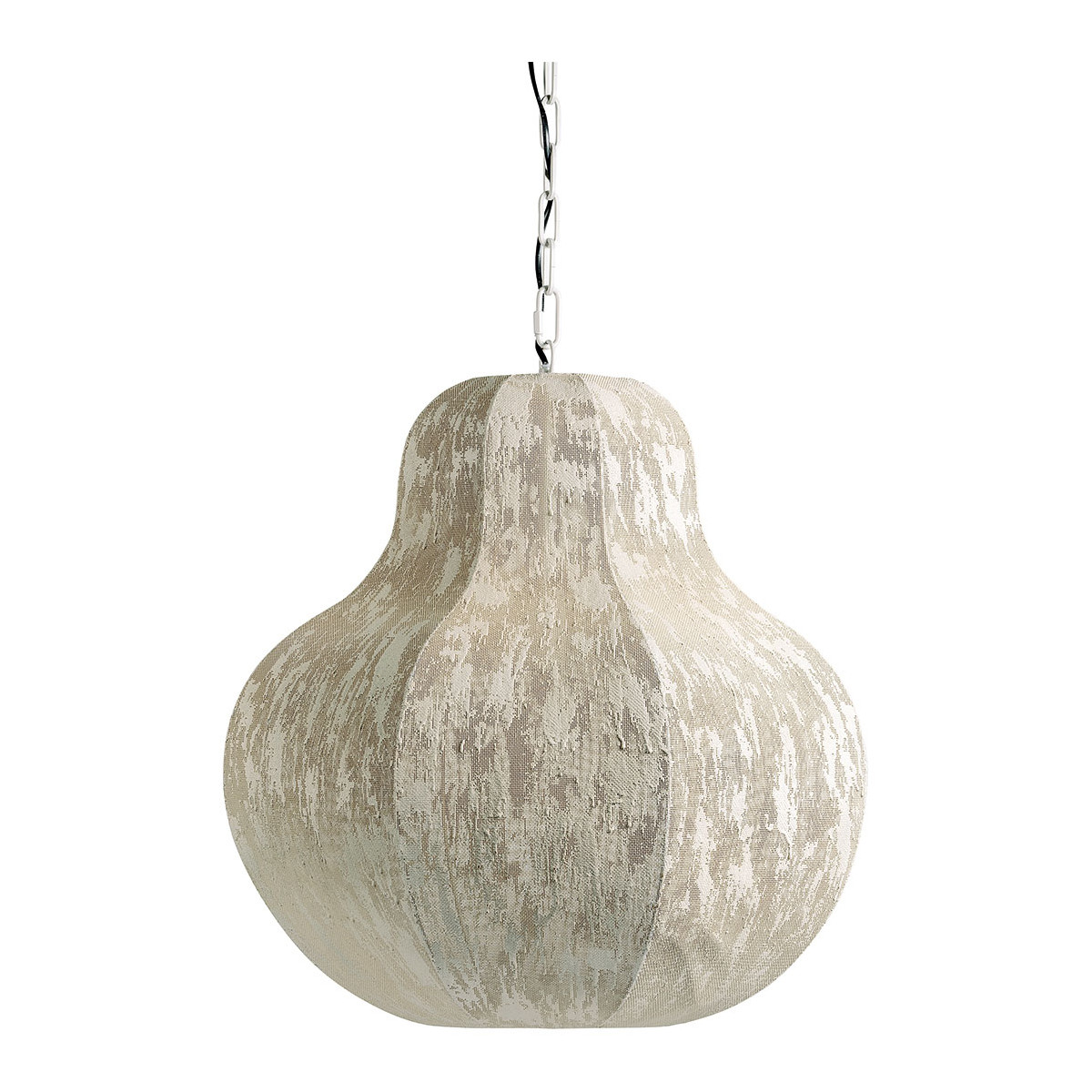 Sora fabric and metal pendant light - cream - ø 60 x 56 cm BLANC D'IVOIRE White