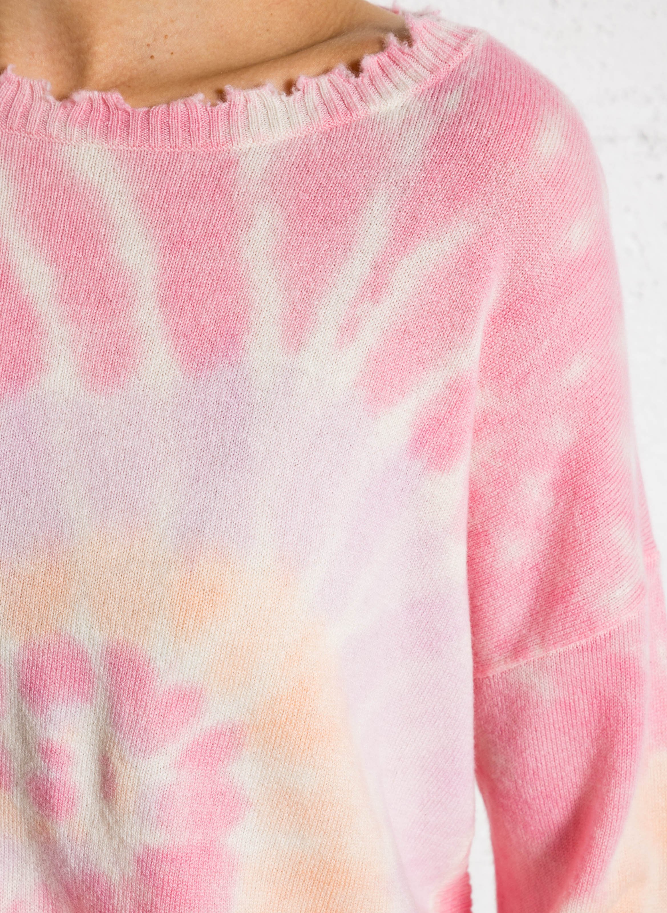 Pull tie-and-dye en cachemire KUJTEN Rose