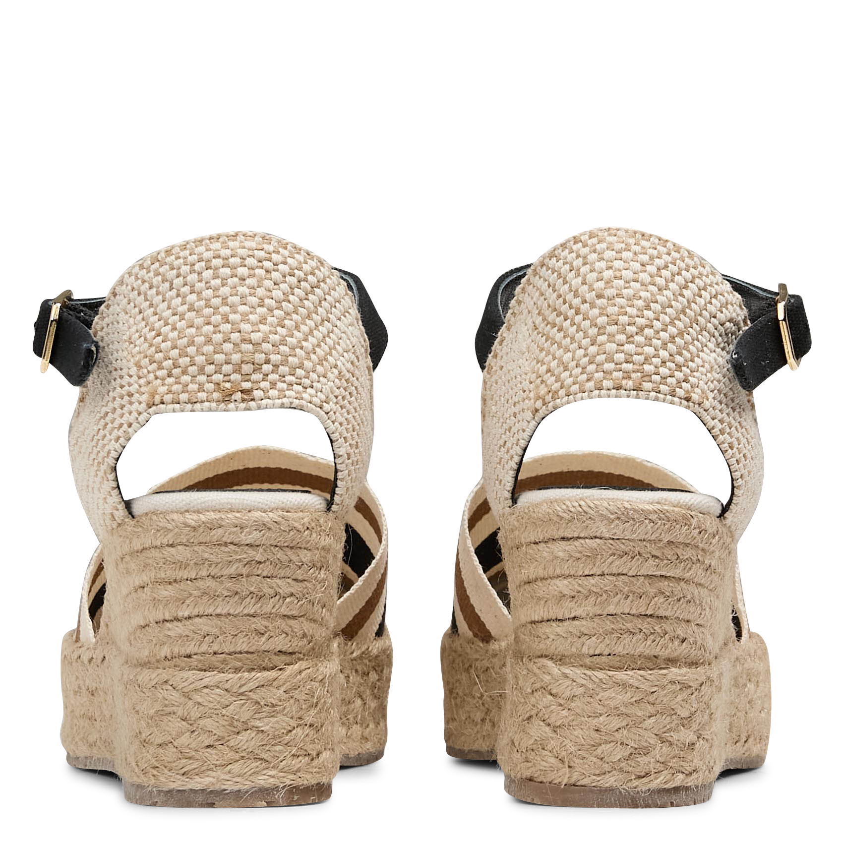 Espadrilles compensées en textile  Noir