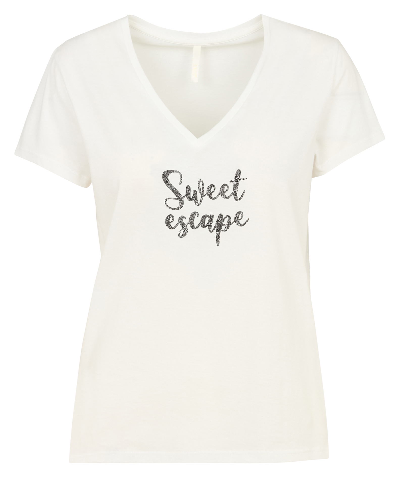 Tee-shirt droit en coton sérigraphié I CODE Blanc