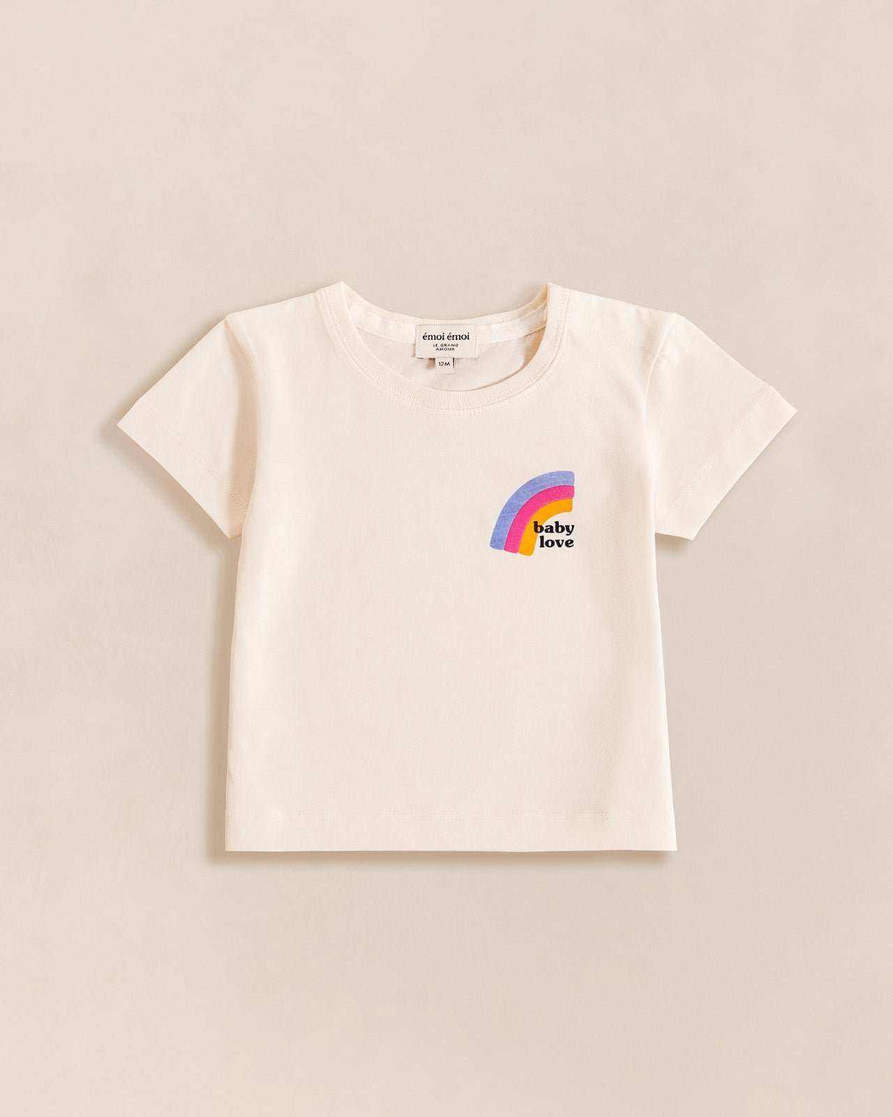 The baby love rainbow organic cotton t-shirt EMOI EMOI White