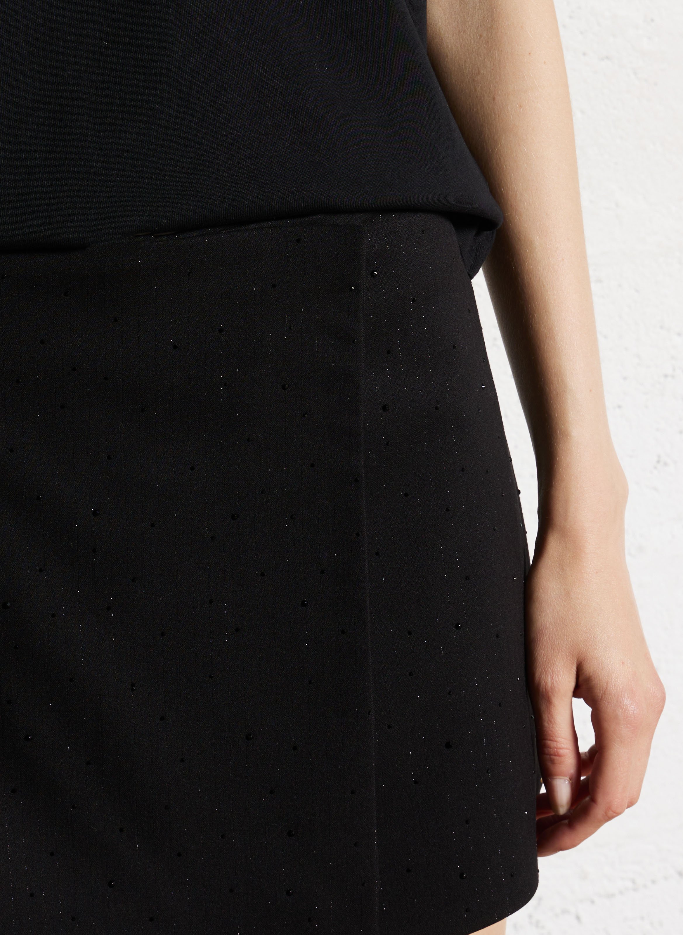 Jupe short à strass SUNCOO Noir