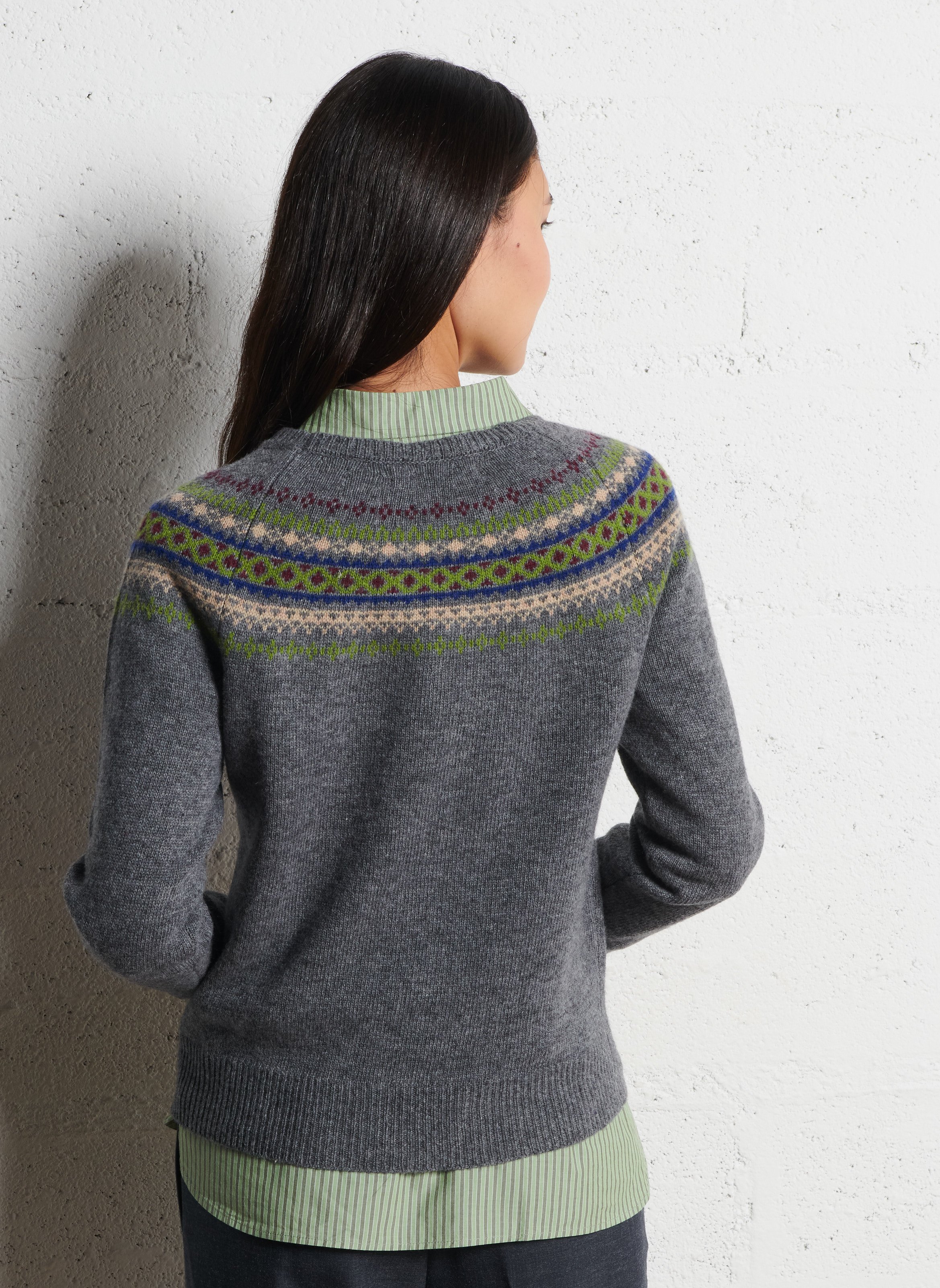 Pull droit en laine mélangée  NICE THINGS Gris