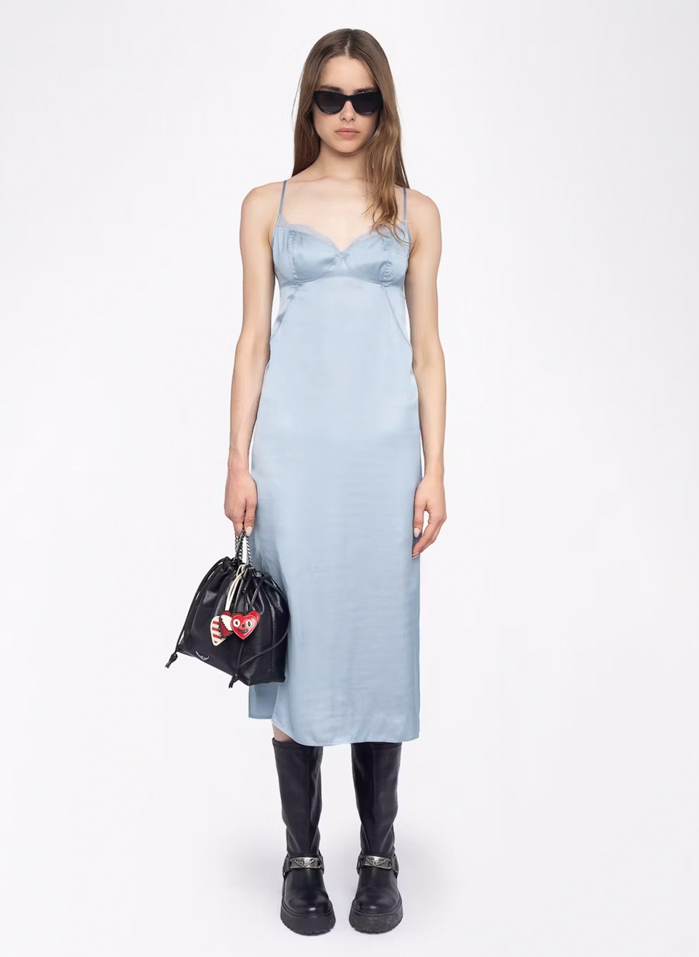 Robe midi col V ZADIG&VOLTAIRE Bleu