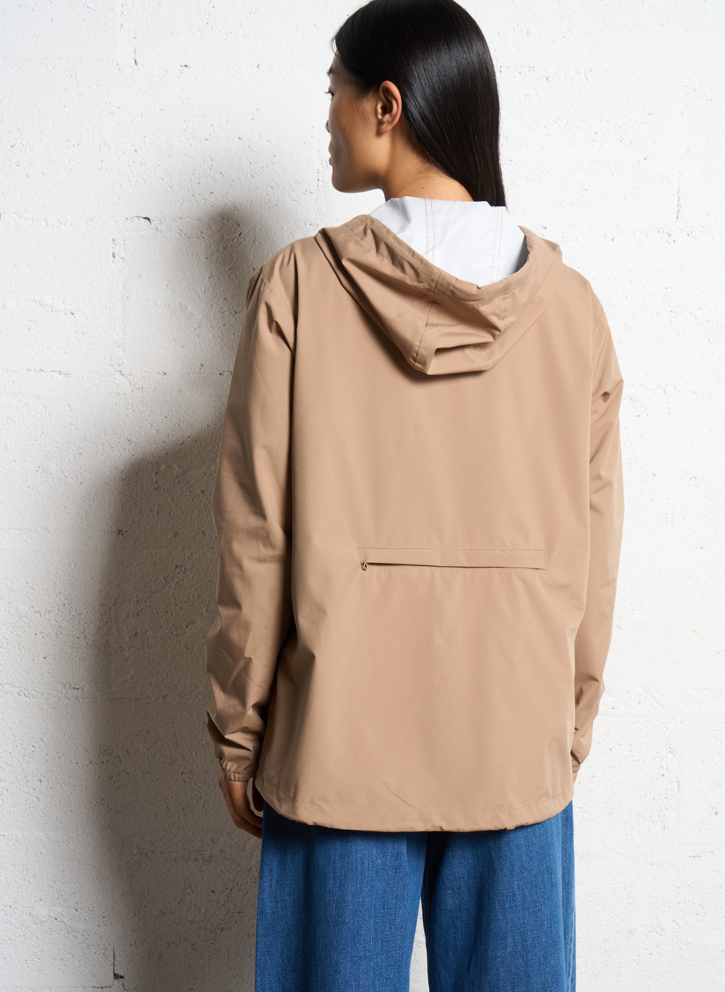 Imperméable court à capuche FLOTTE Beige