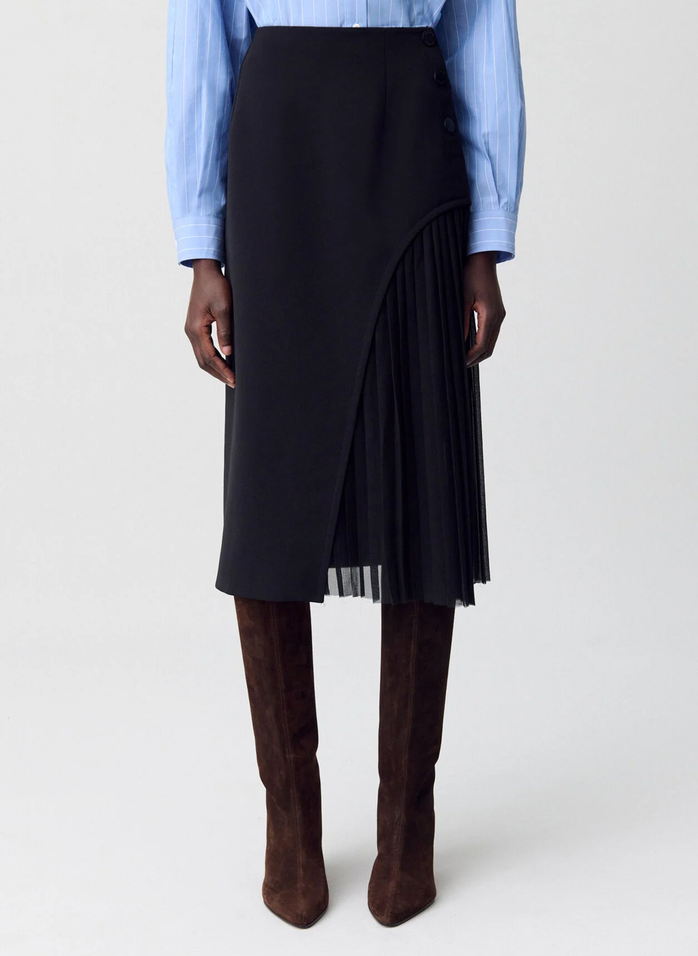 Jupe midi plissée CLAUDIE PIERLOT Noir