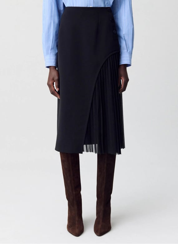 Jupe longue noire plissée Femme Jupe longue noire plissée Femme