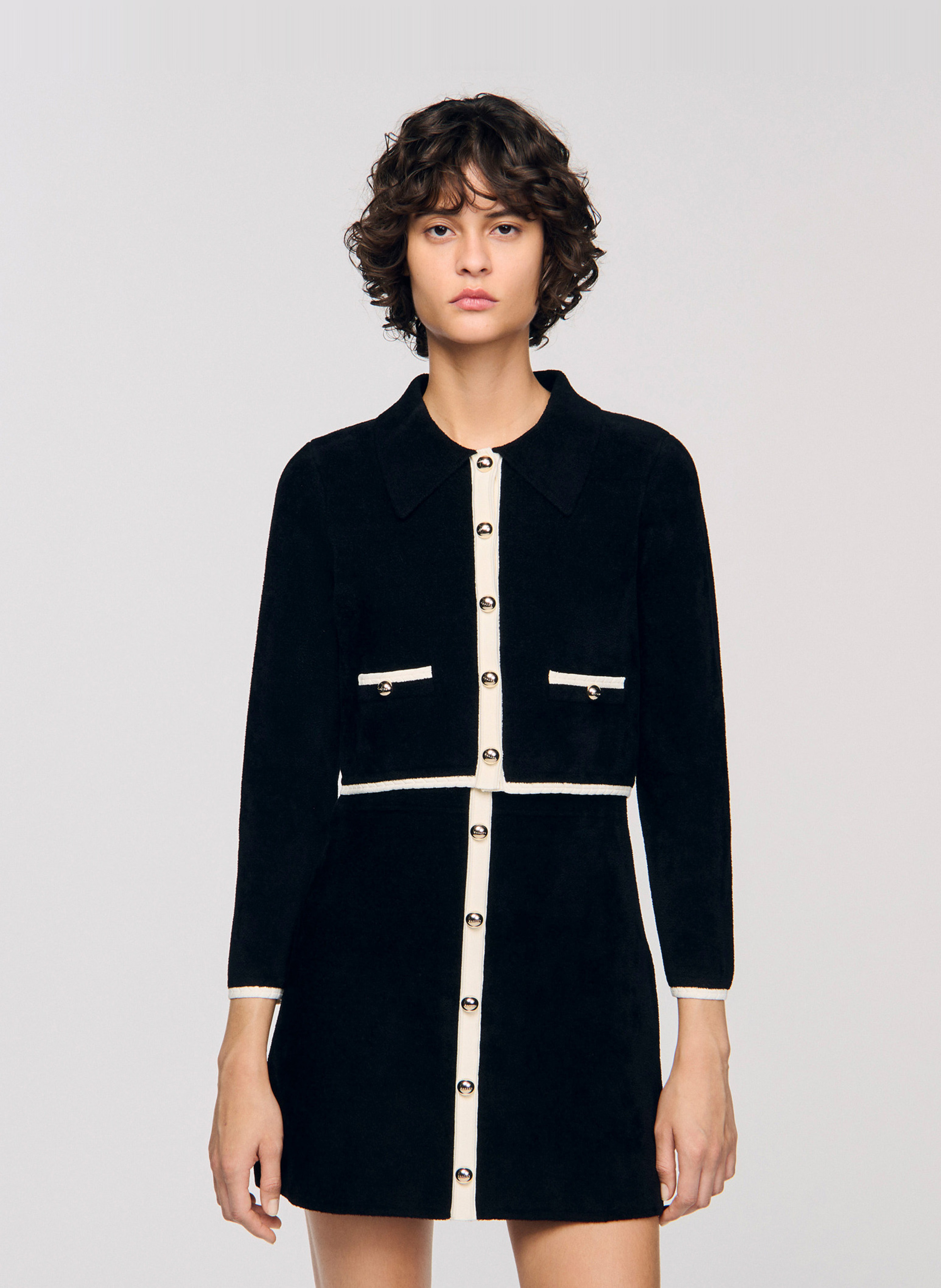 Gilet col classique  SANDRO Noir