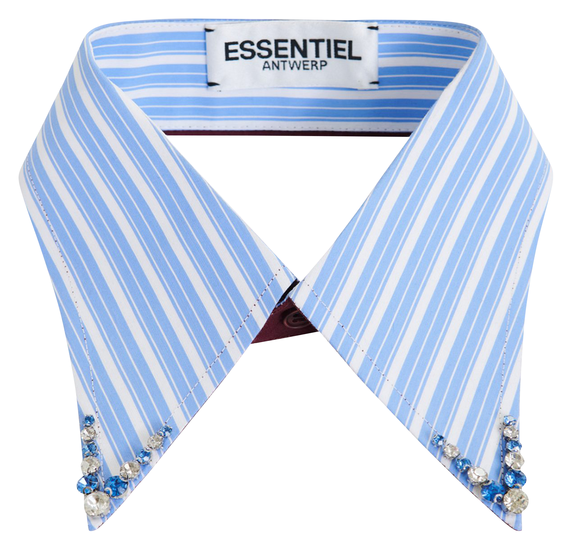 Col amovible rayé en coton ESSENTIEL ANTWERP Bleu