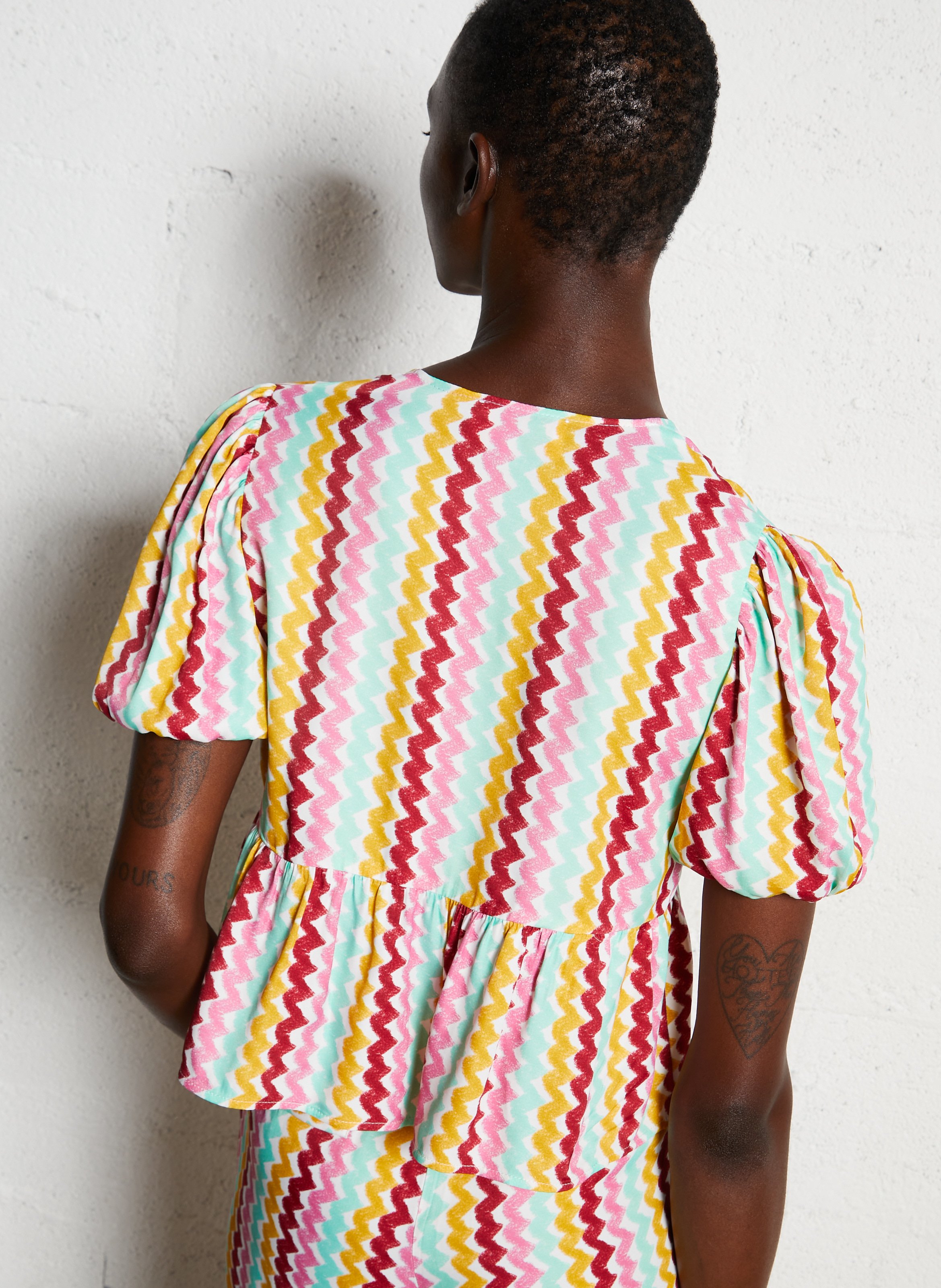 Top ample col rond ELISE CHALMIN Multicolore