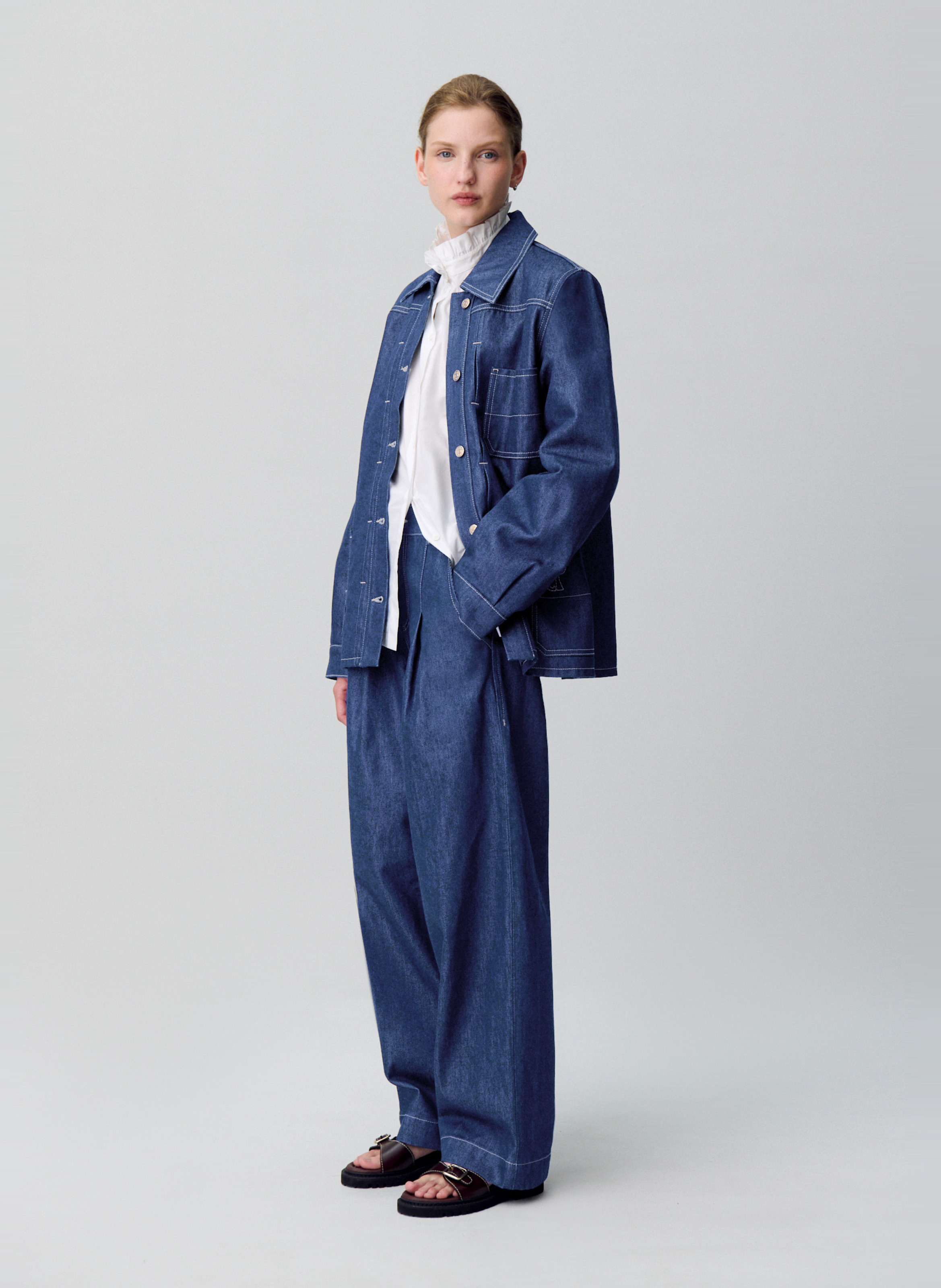 Veste oversize en coton mélangé CLAUDIE PIERLOT Bleu