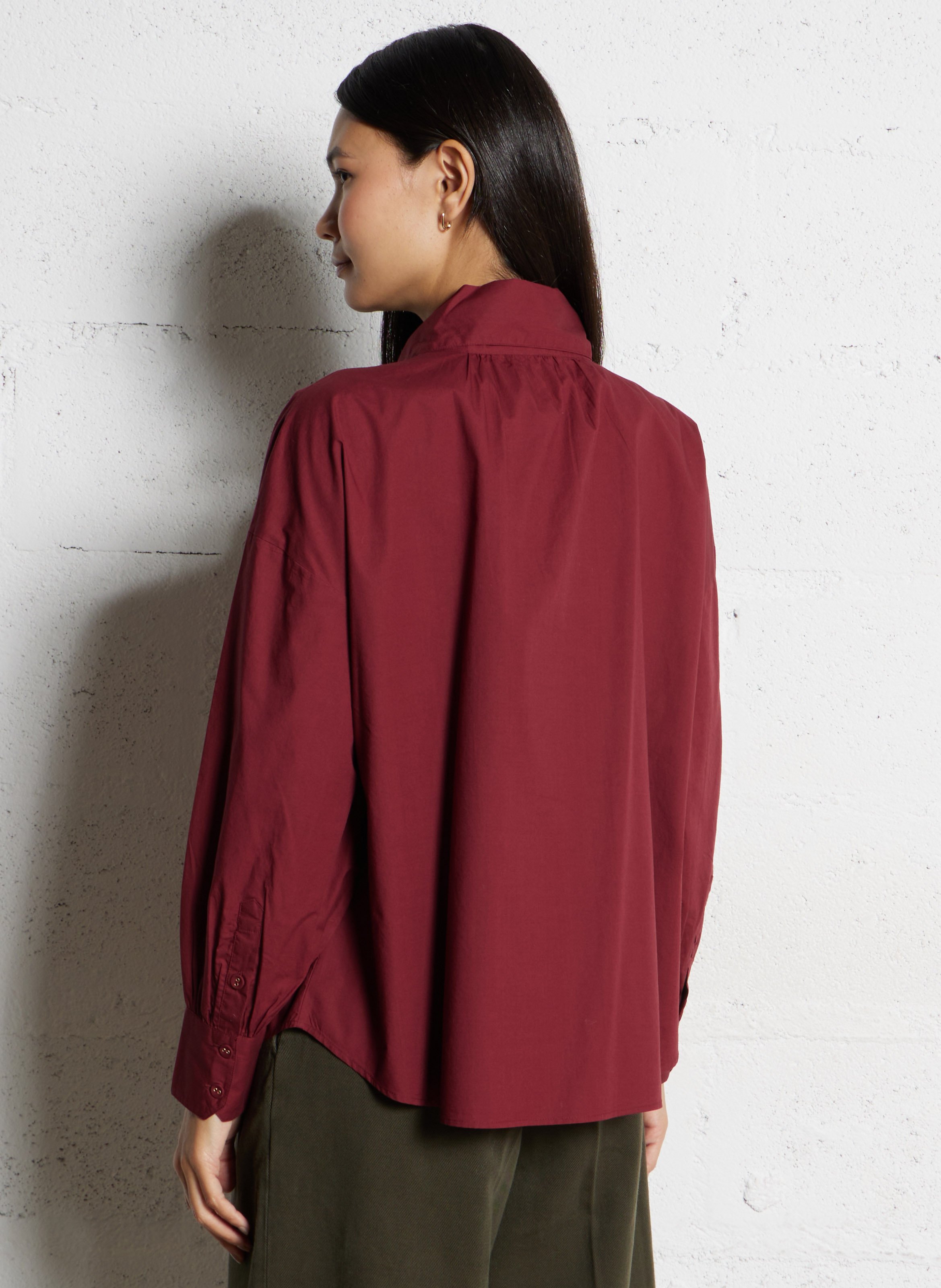 Cotton blouse with lavallière collar BELLEPIECE Purple