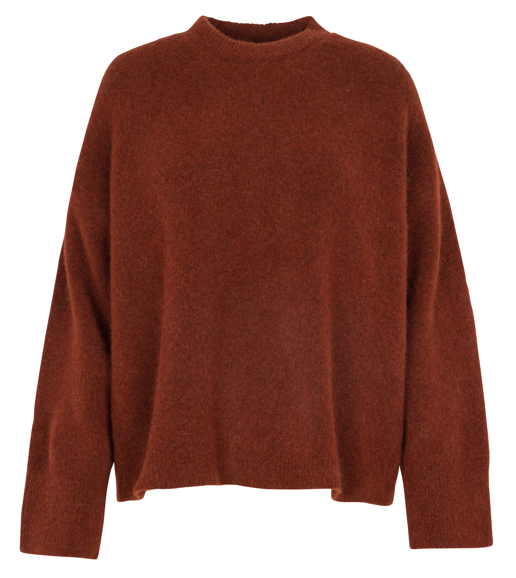 Oversized round neck sweater in blended baby alpaca wool. BELLEPIECE Yellow