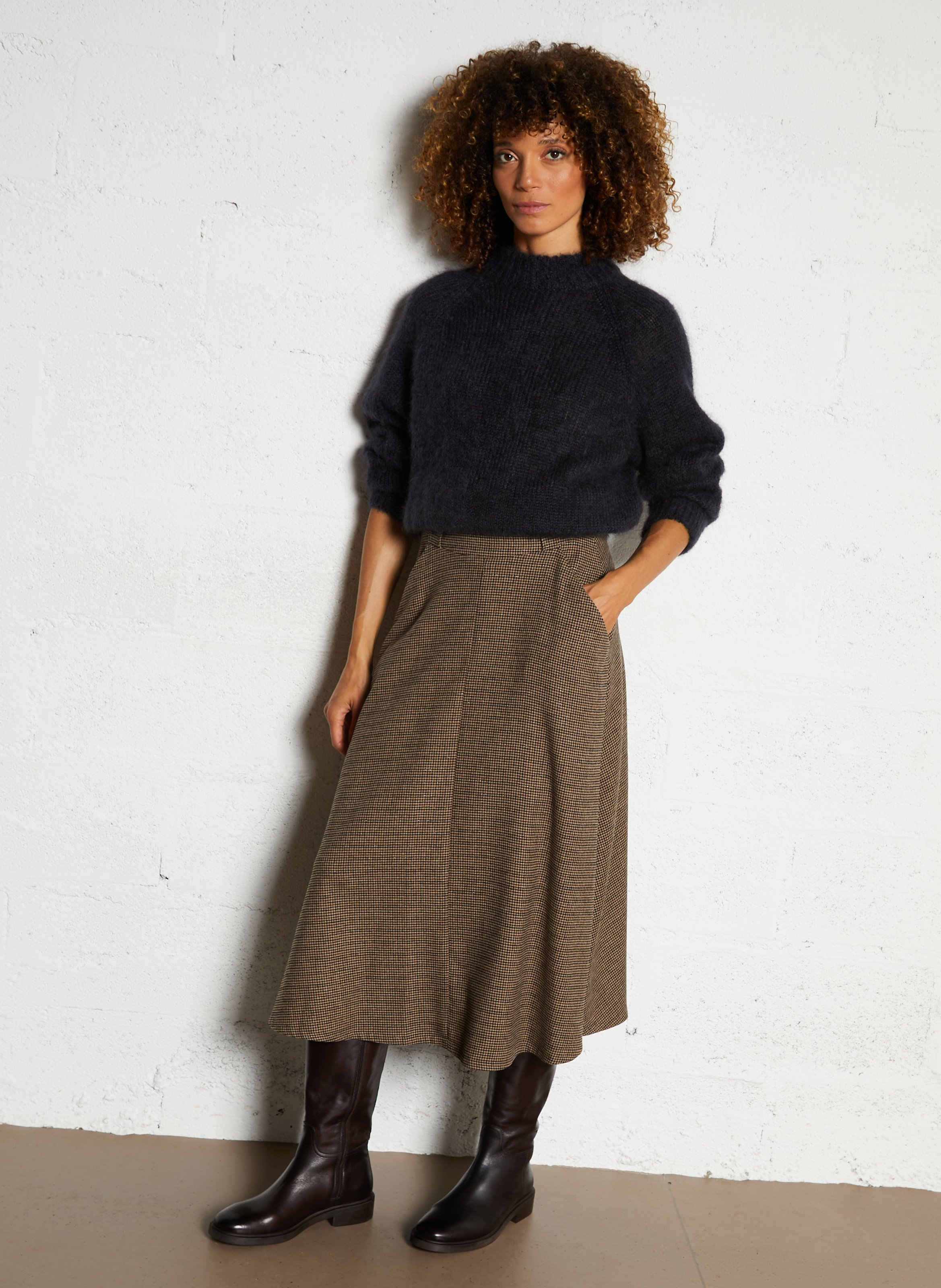 Pul col rond en laine mélangée DES PETITS HAUTS Noir