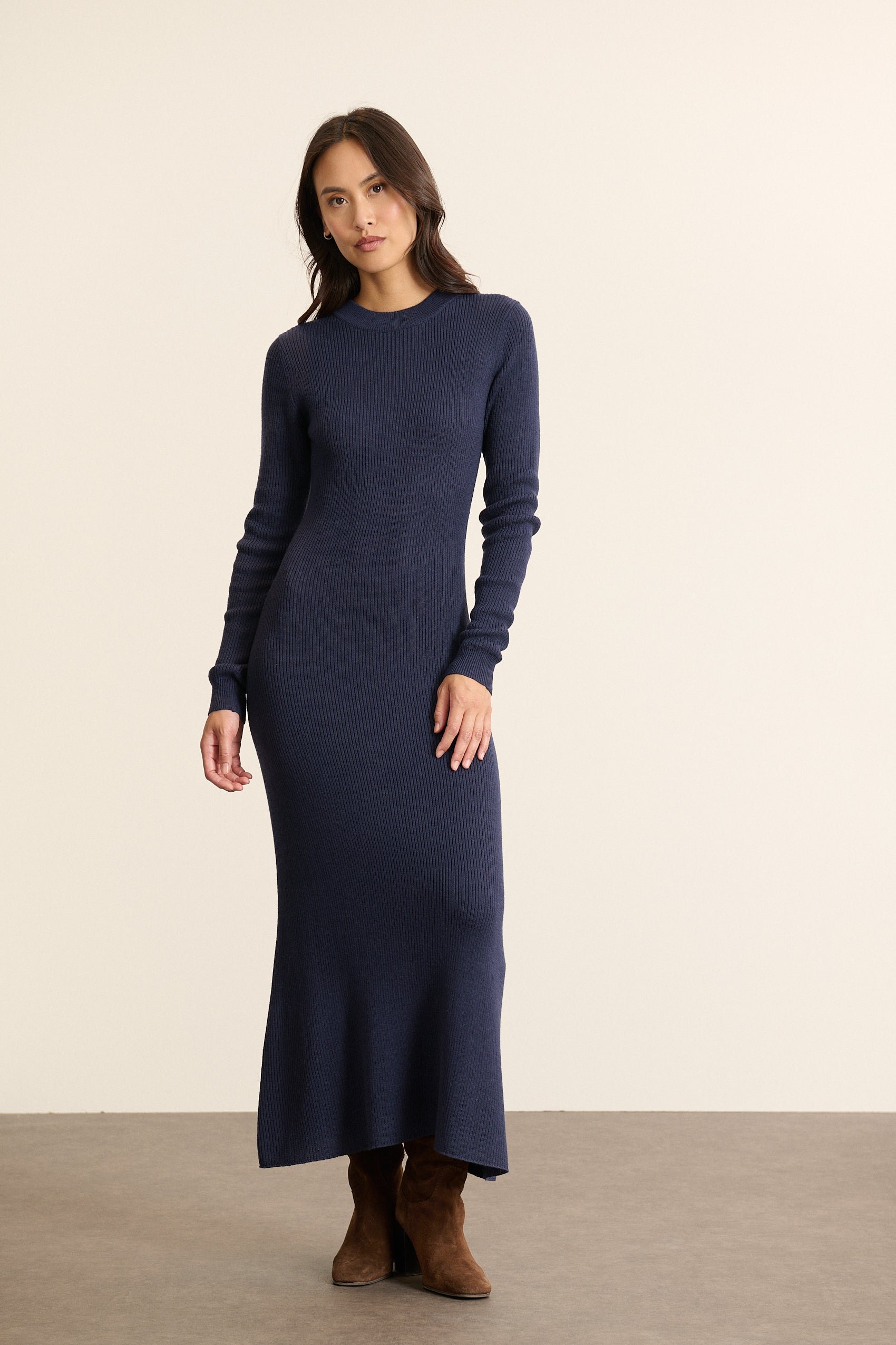 Long knit dress Blue