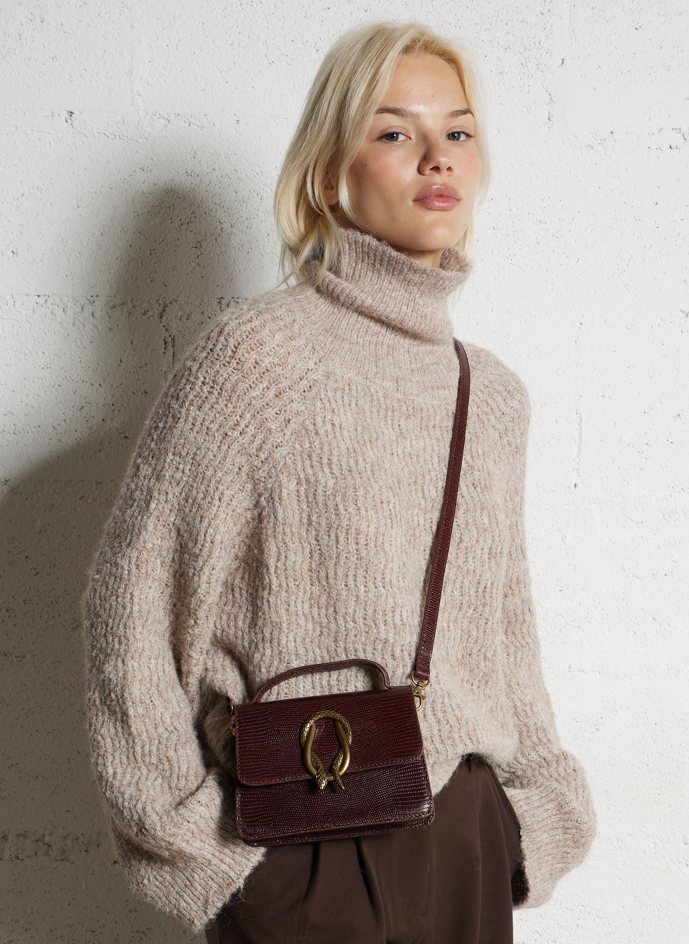 Sac bandoulière en cuir MAISON 123 Rouge