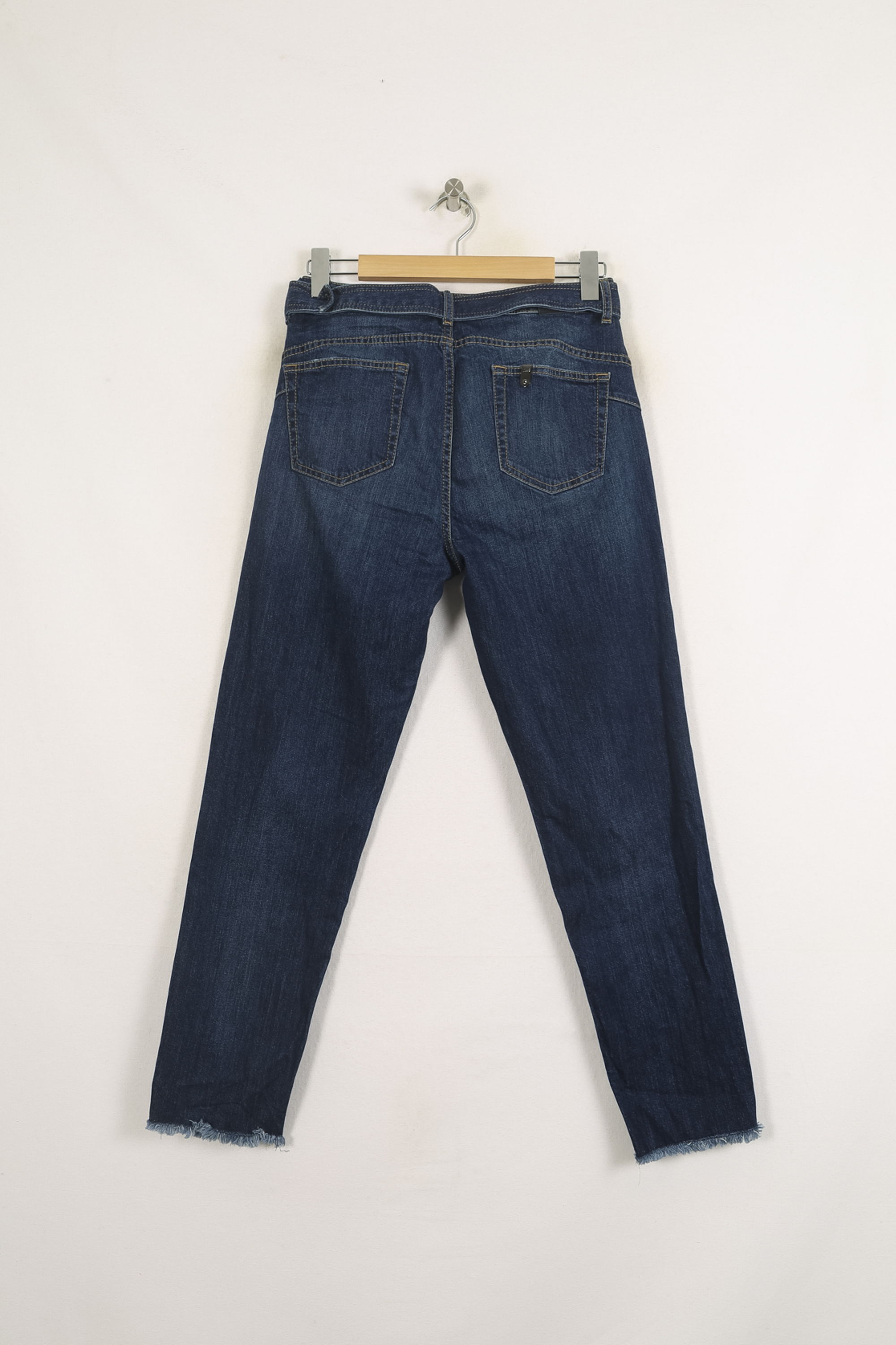 Cropped slim jeans with studs LIU JO - SECONDE MAIN Blue