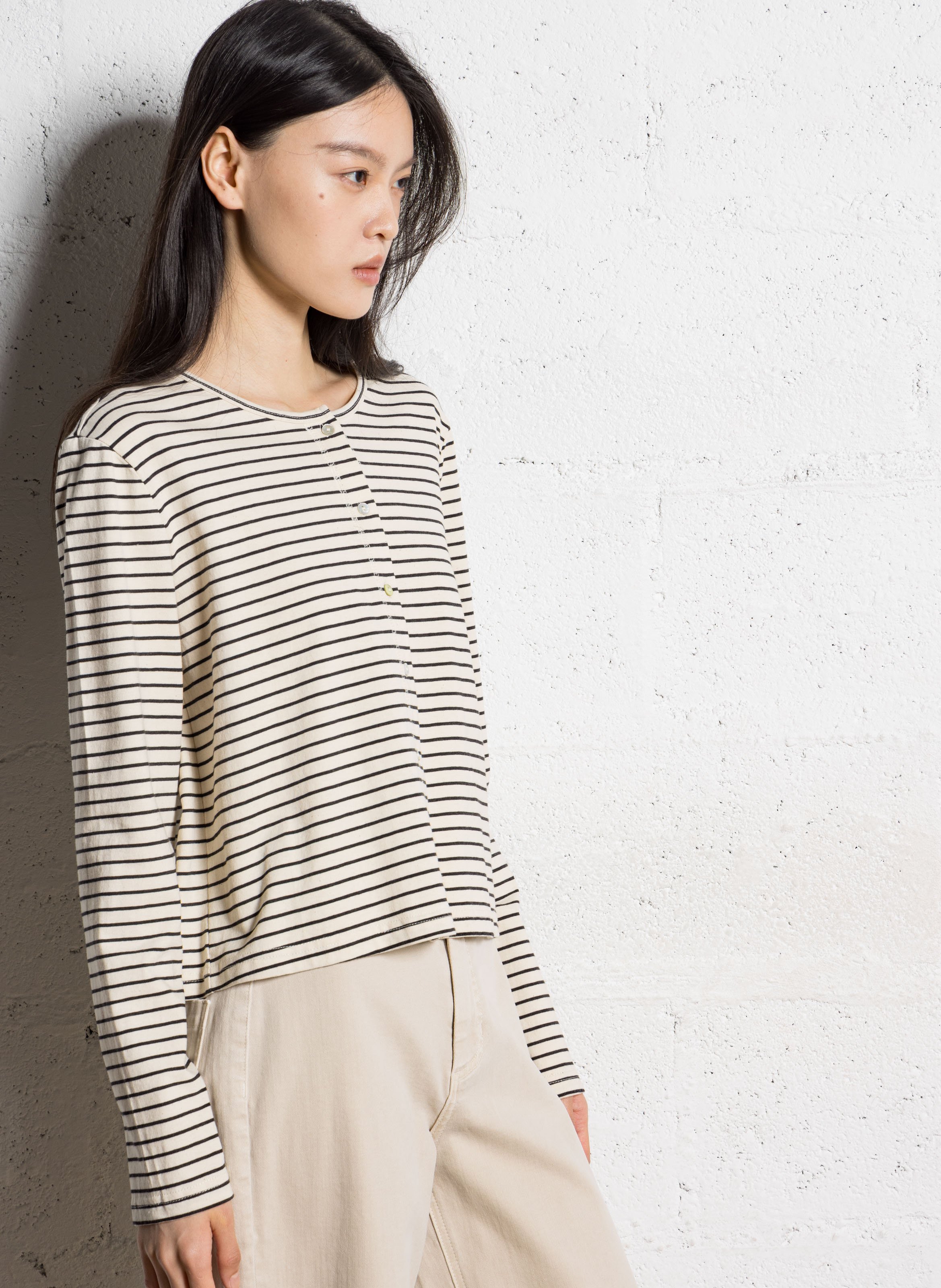 Oversize Rundhalsausschnitt Weste aus Baumwollmischung JC SOPHIE Schwarz