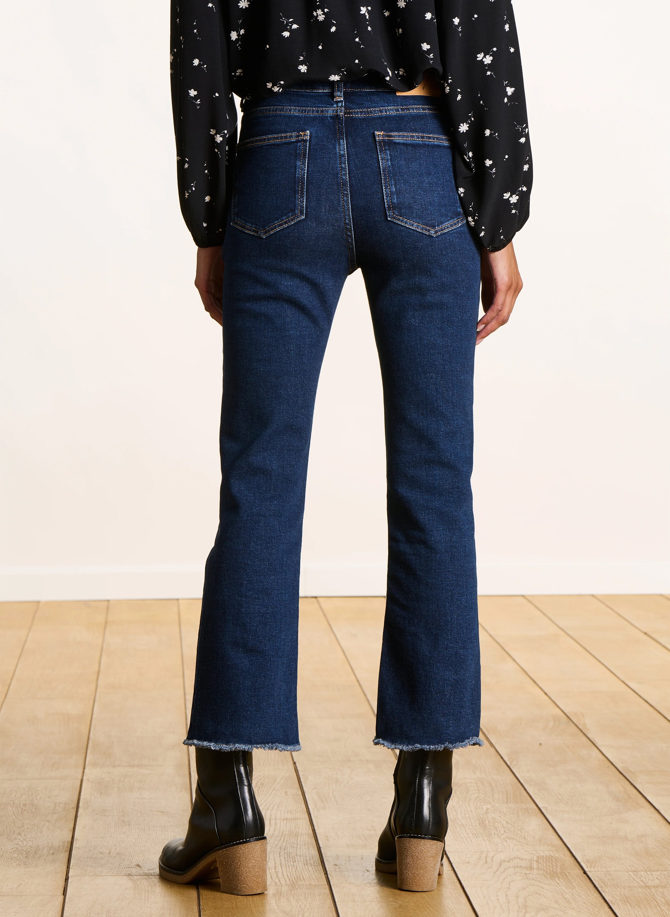 Organic cotton cropped jeans LA FEE MARABOUTEE Blue