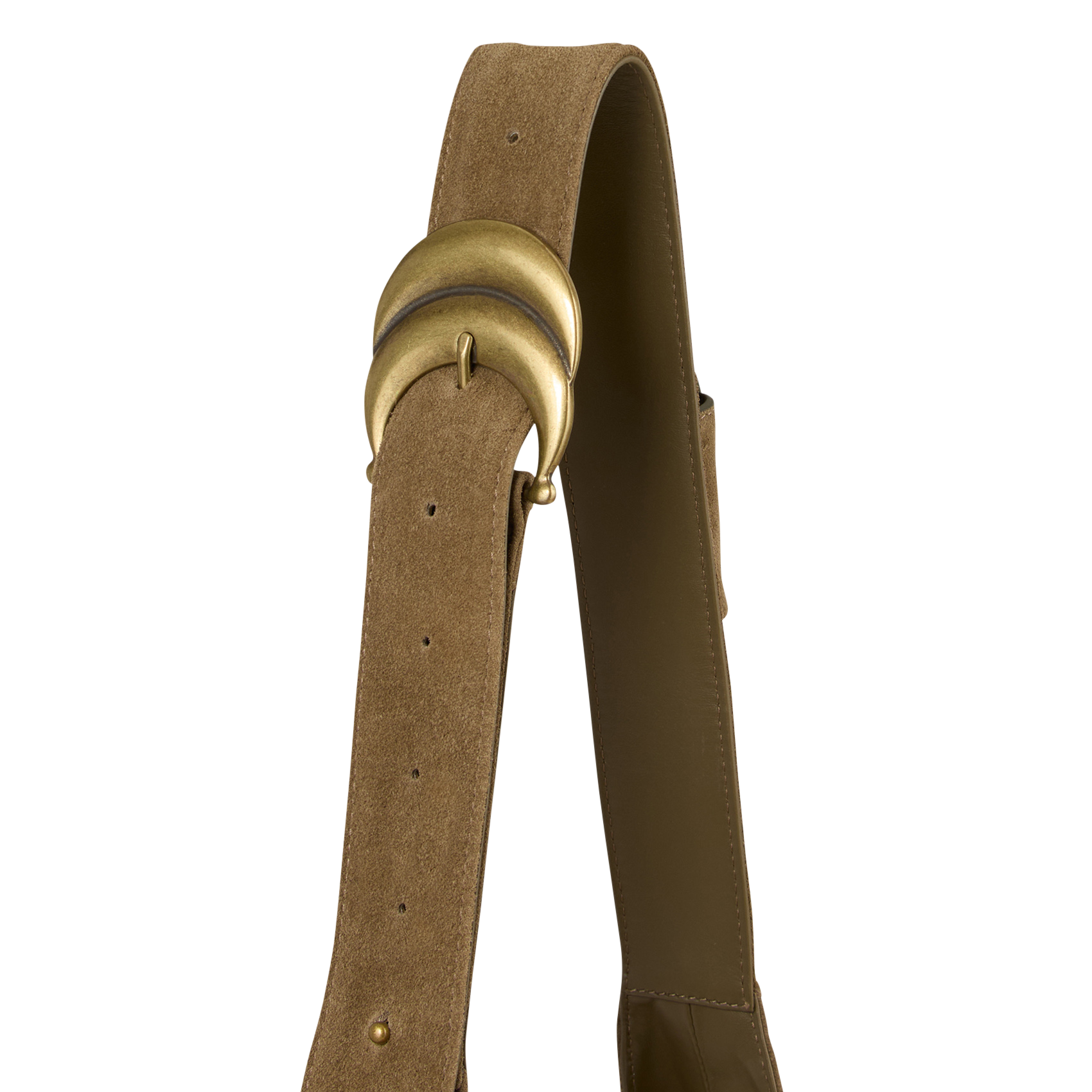 Schoudertas met meerdere zakken van leer BA&SH Kaki