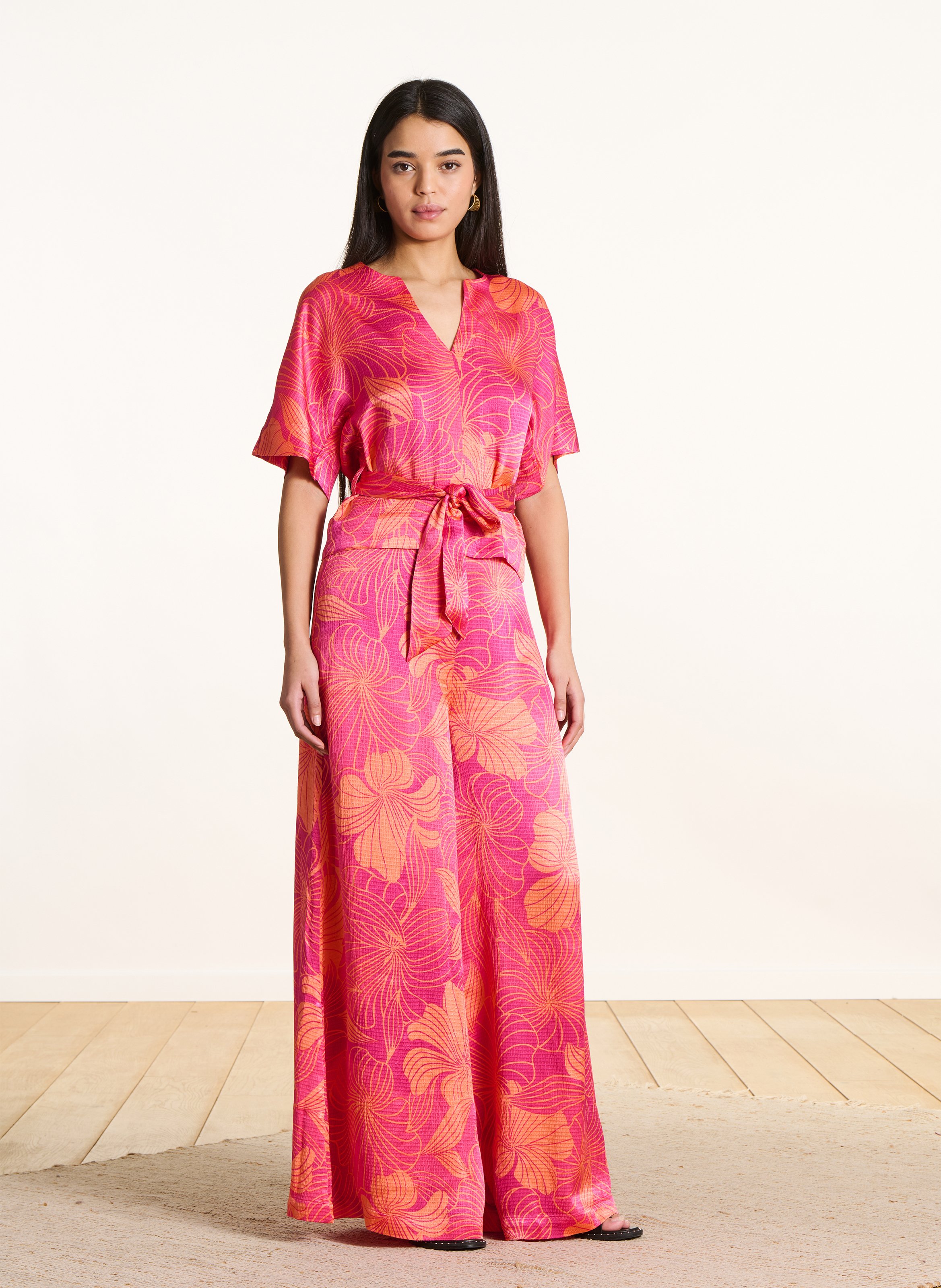 Henley-Top mit floralem Print LA FEE MARABOUTEE Rosa