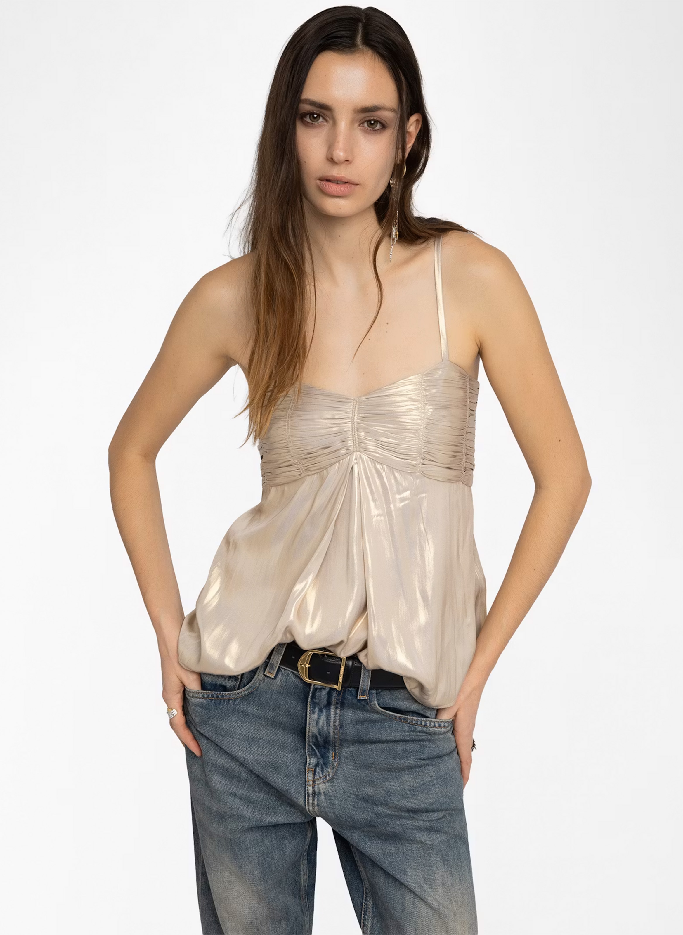 Top droit métallisé ZADIG&VOLTAIRE Jaune