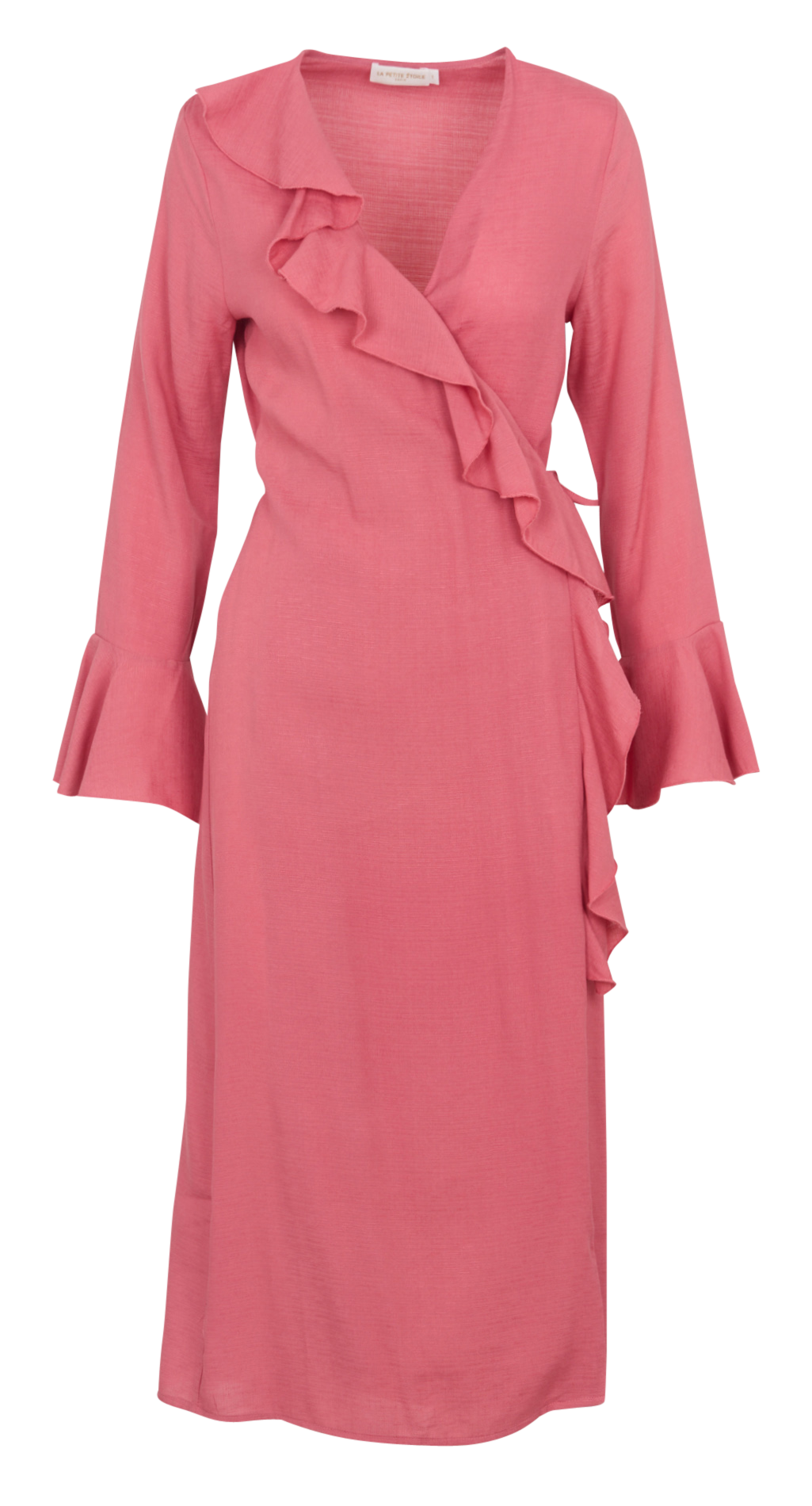 Robe midi portefeuille à volants LA PETITE ETOILE Rose