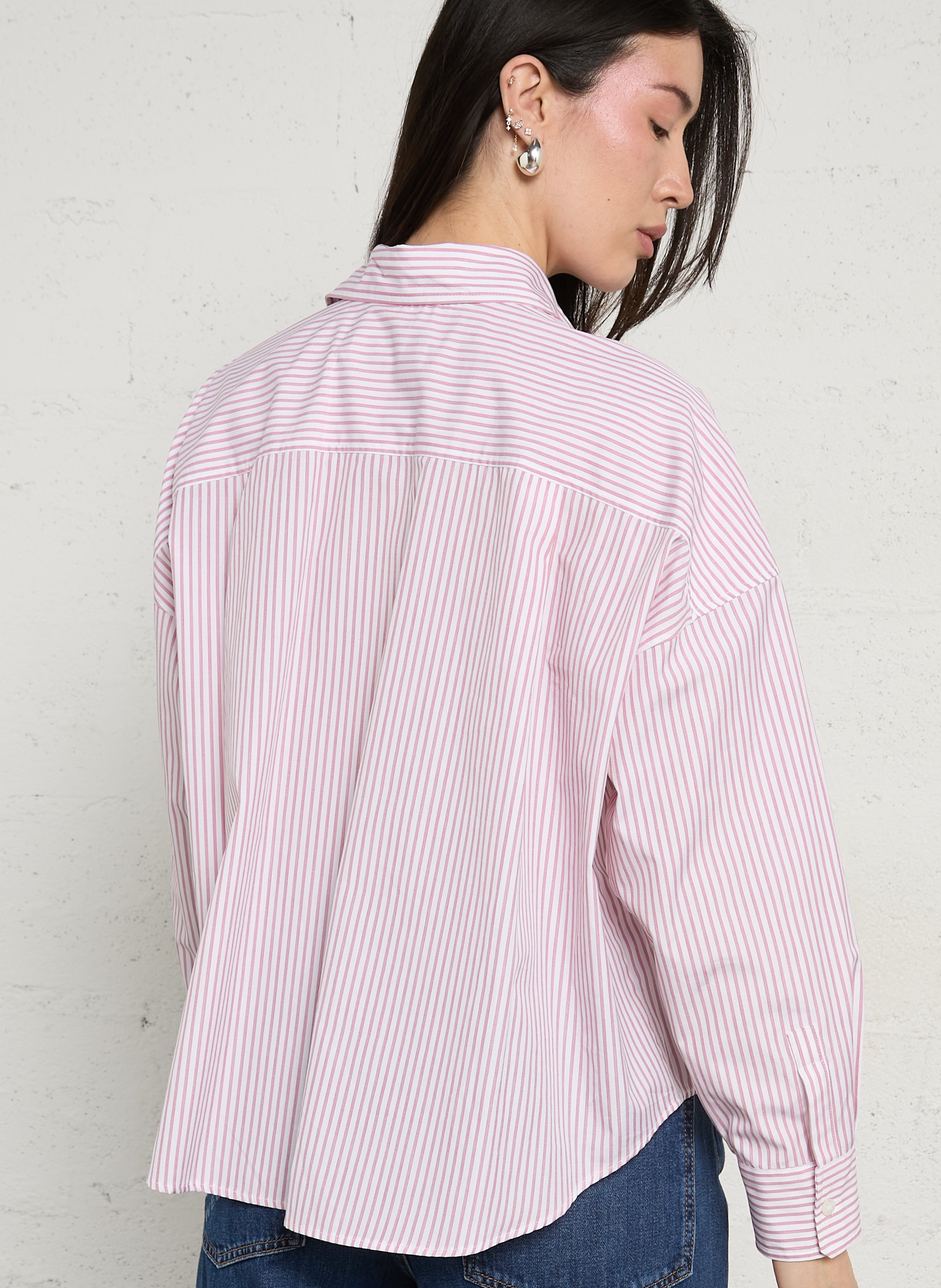 Chemise ample à rayures en coton MAX MARA WEEK END Rouge