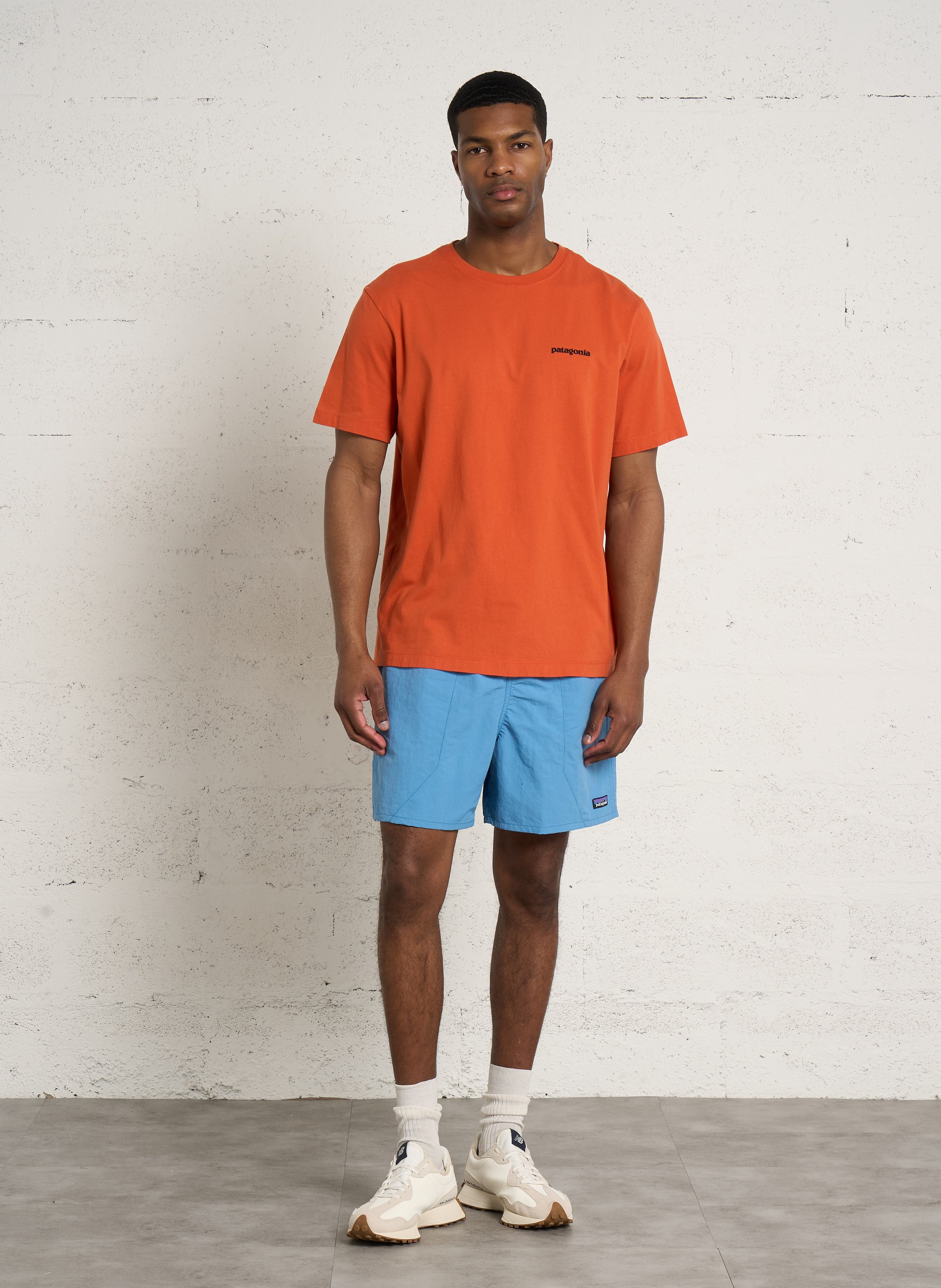 Oversize T-Shirt mit Rundhalsausschnitt aus Bio-Baumwolle mit Siebdruck PATAGONIA Orange