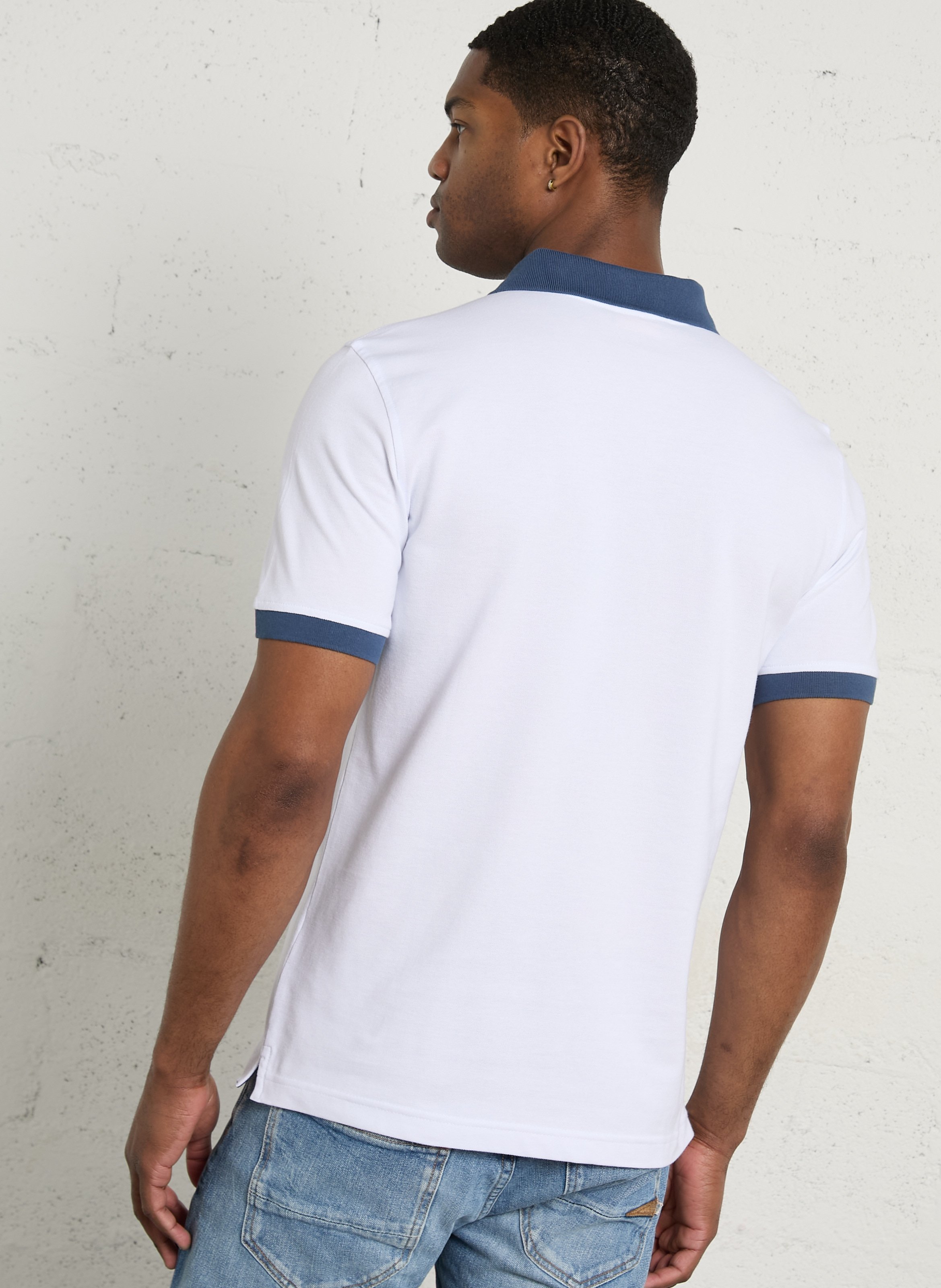 Straight cotton-blend polo shirt K-WAY White
