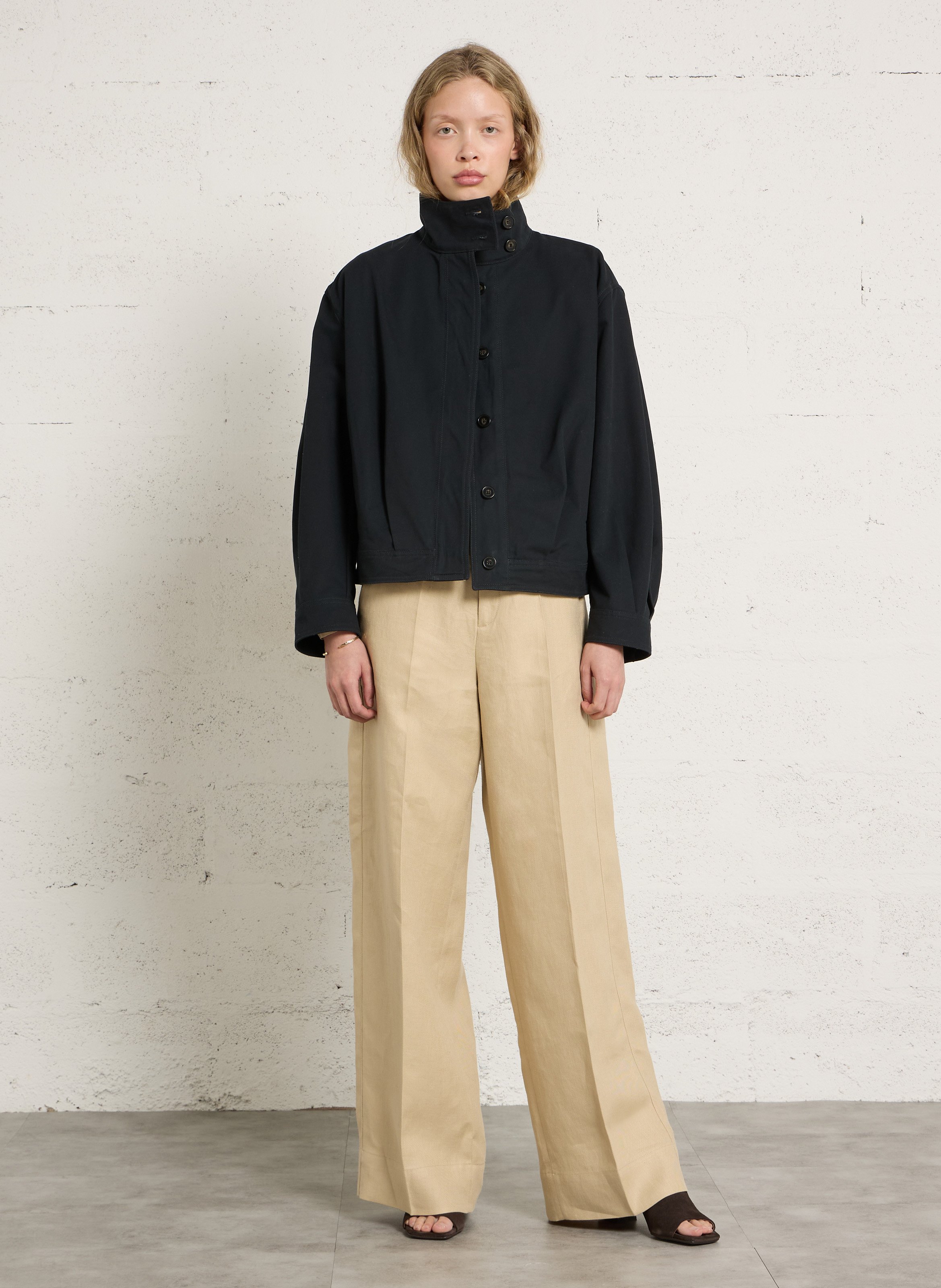 Veste oversize en coton SOEUR Bleu