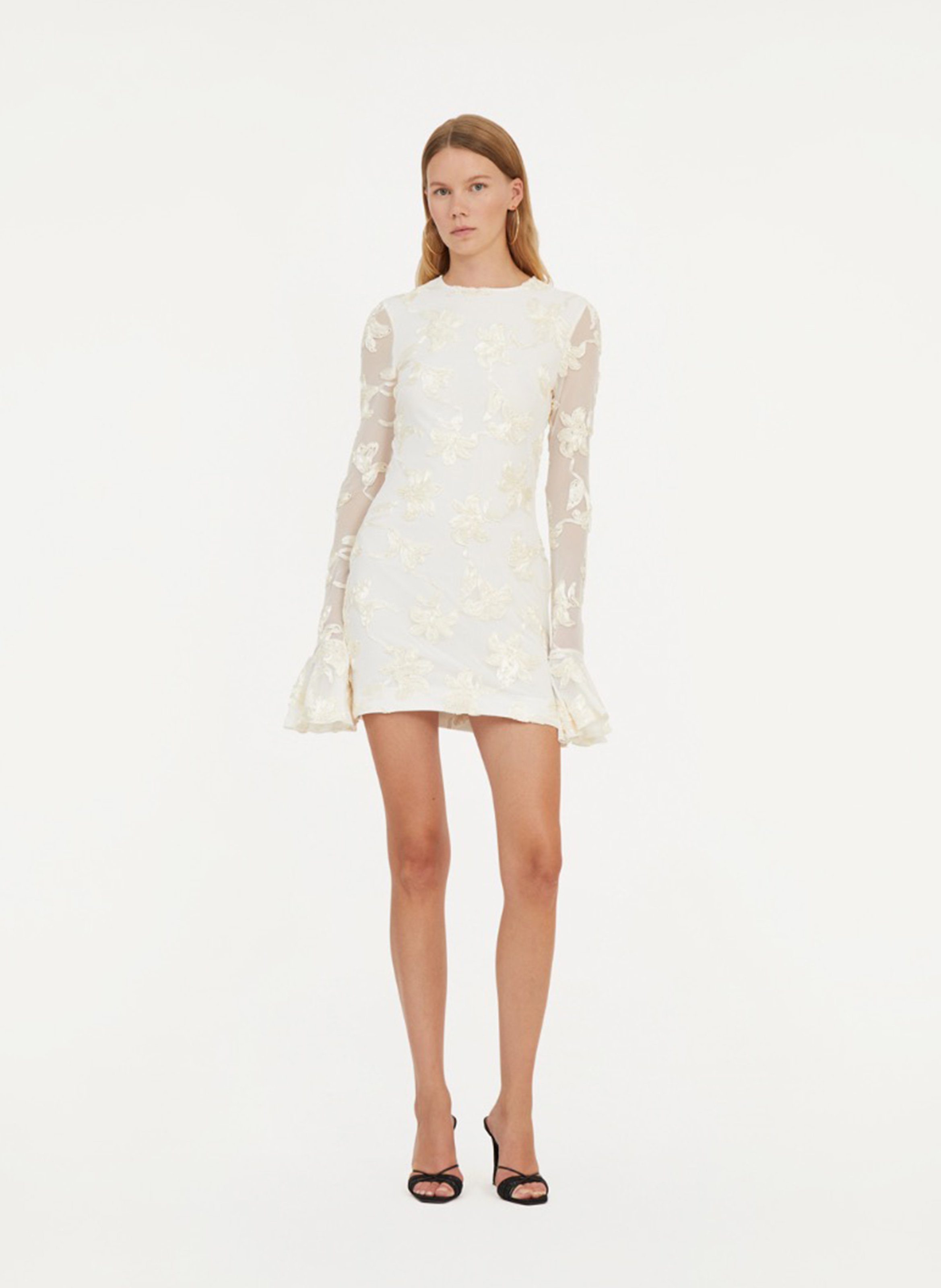 Besticktes Kurzkleid ROTATE Weiss