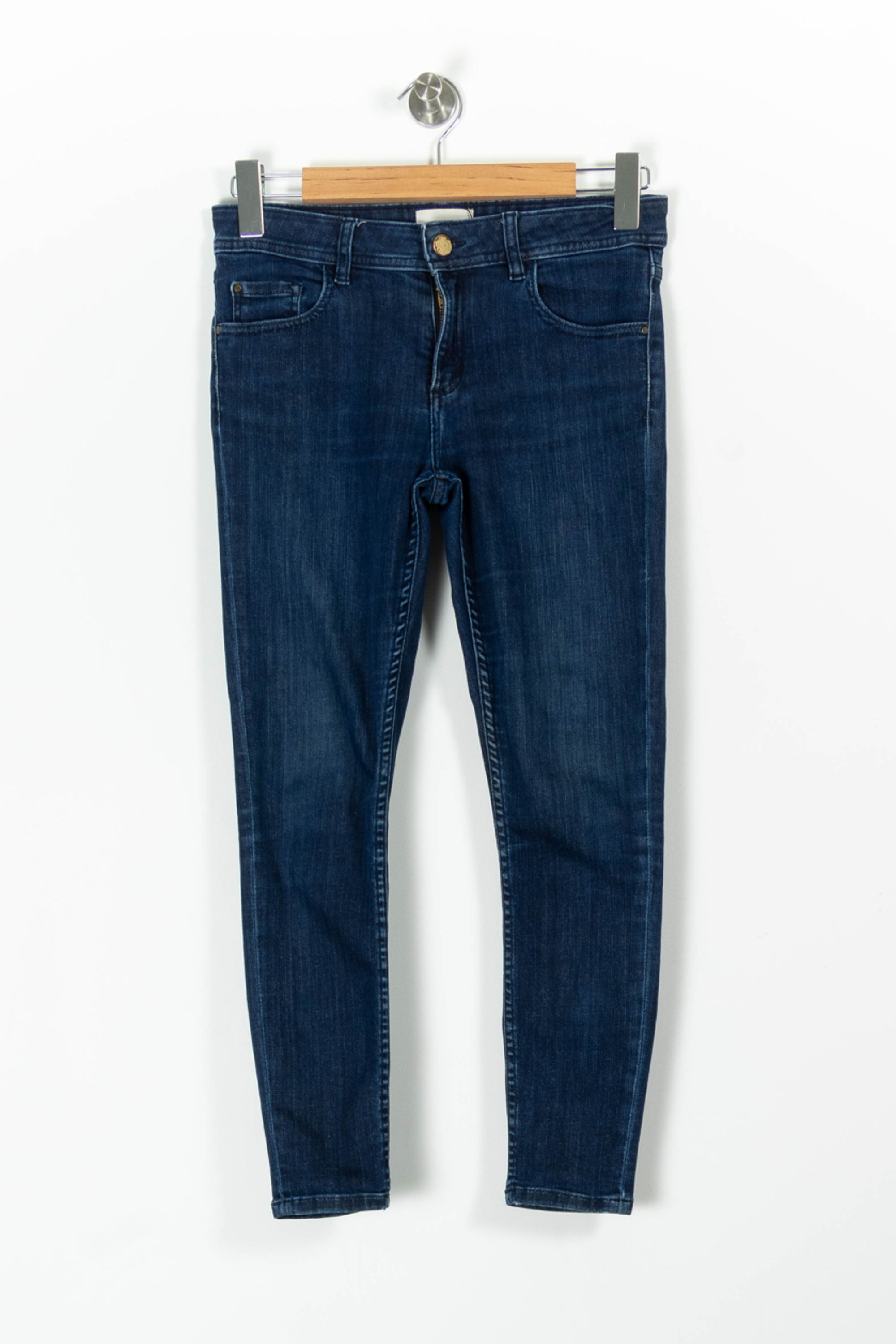 Cropped slim jeans with studs SEZANE - Seconde main Blue