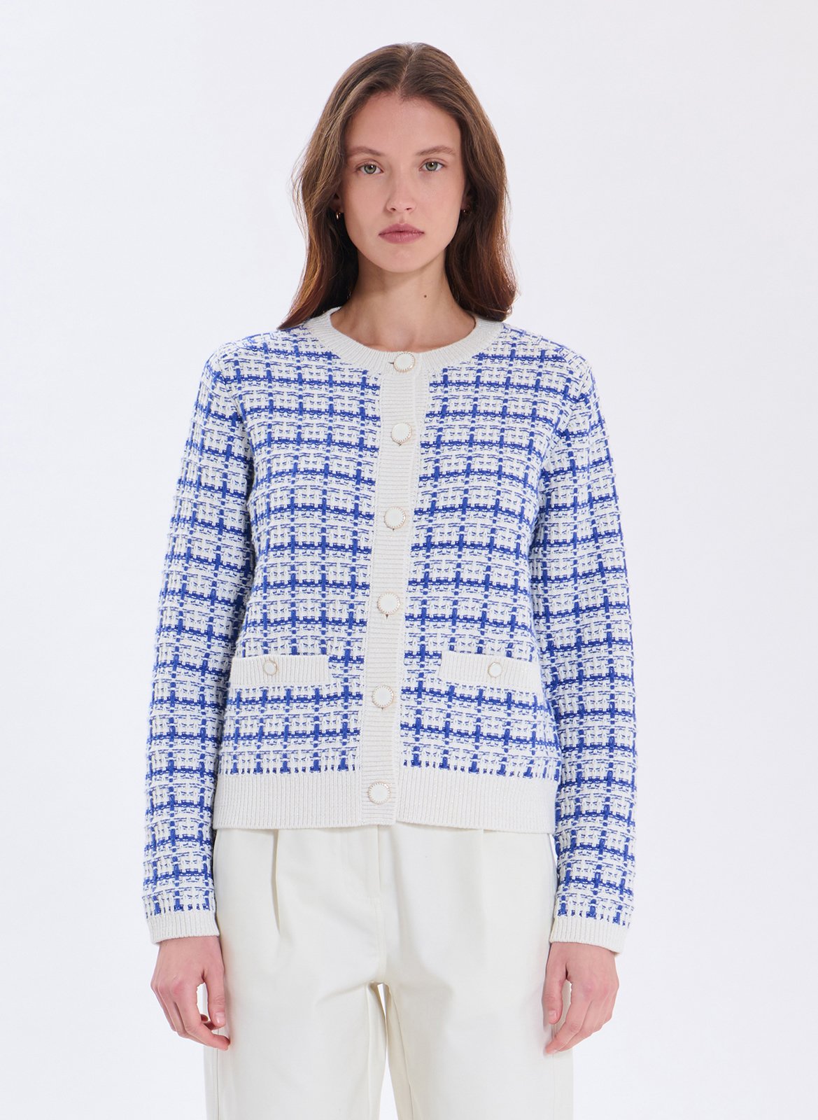 Vest met ronde hals - katoenblend ZAPA Blauw