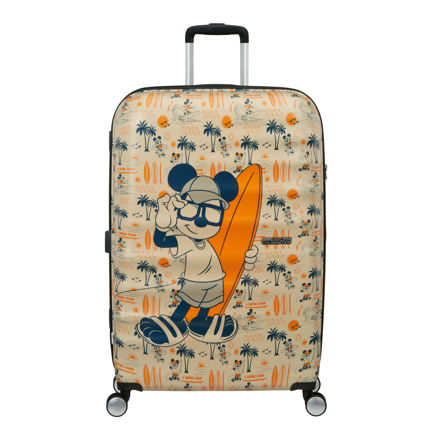 Wavebreaker Disney 4-wheel suitcase size L AMERICAN TOURISTER Yellow