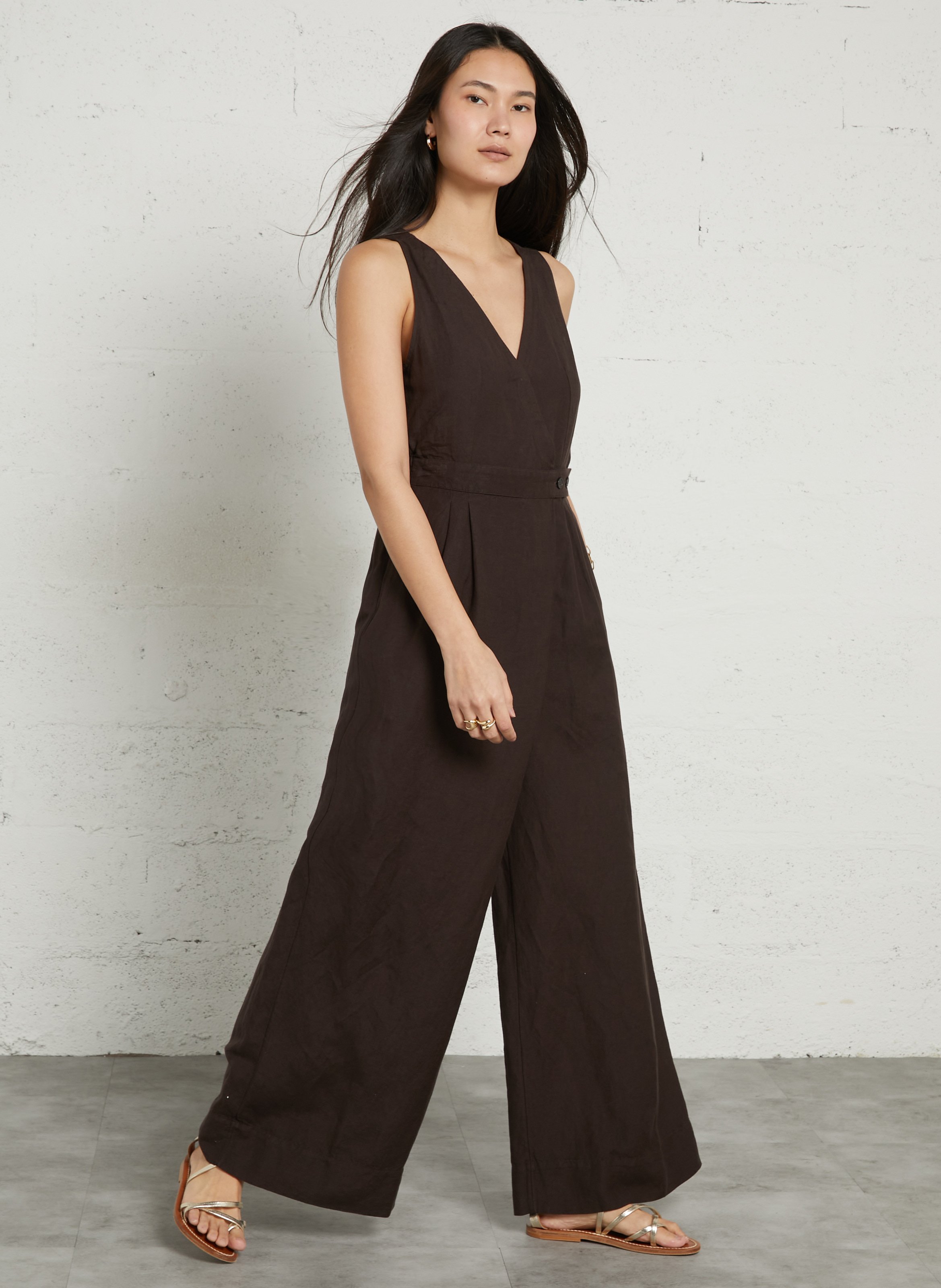 Combinaison col V en lin mélangé DES PETITS HAUTS