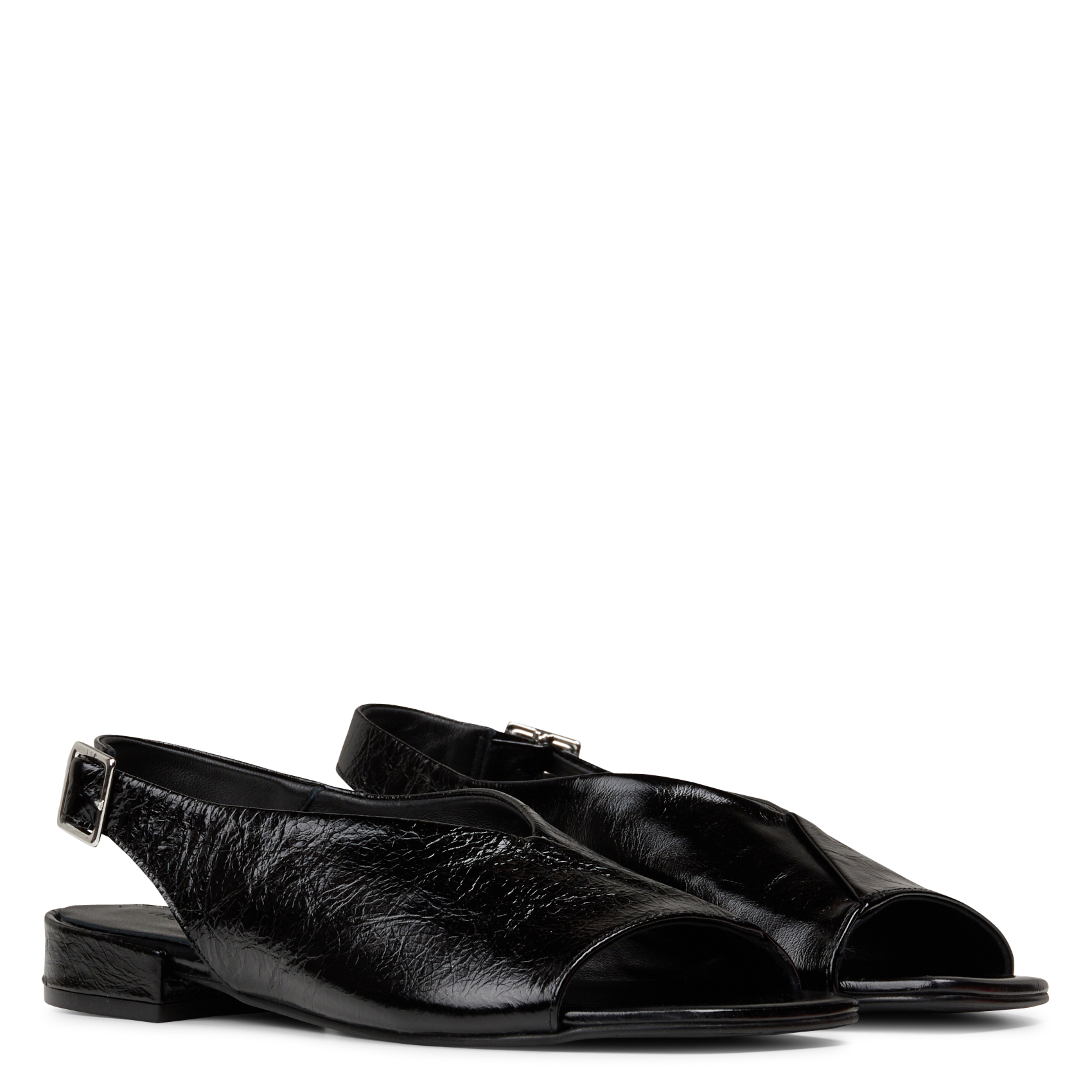 Sandales plates en cuir velours MELLOW YELLOW Noir