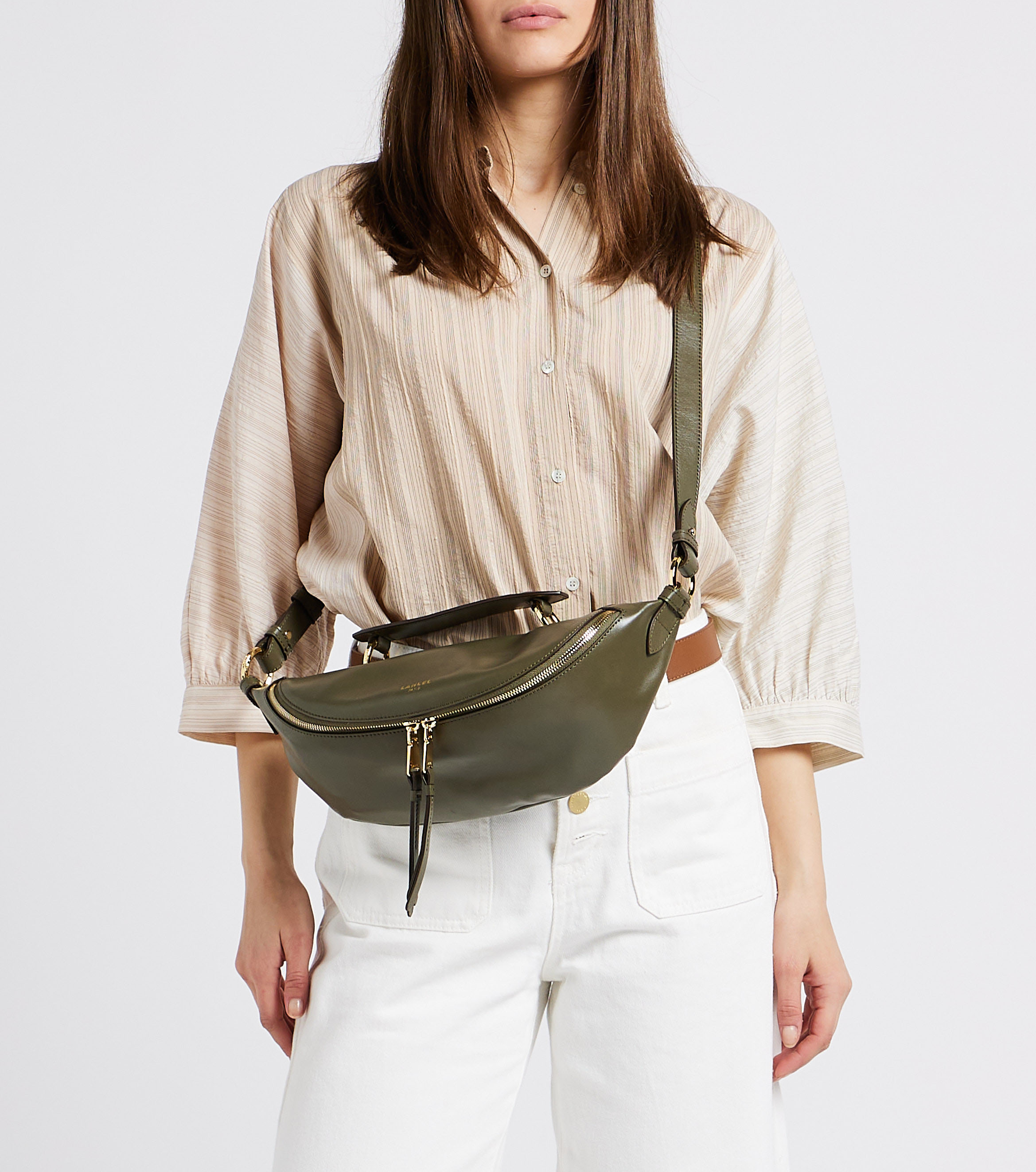 Umhängetasche aus Leder LANCEL Khaki