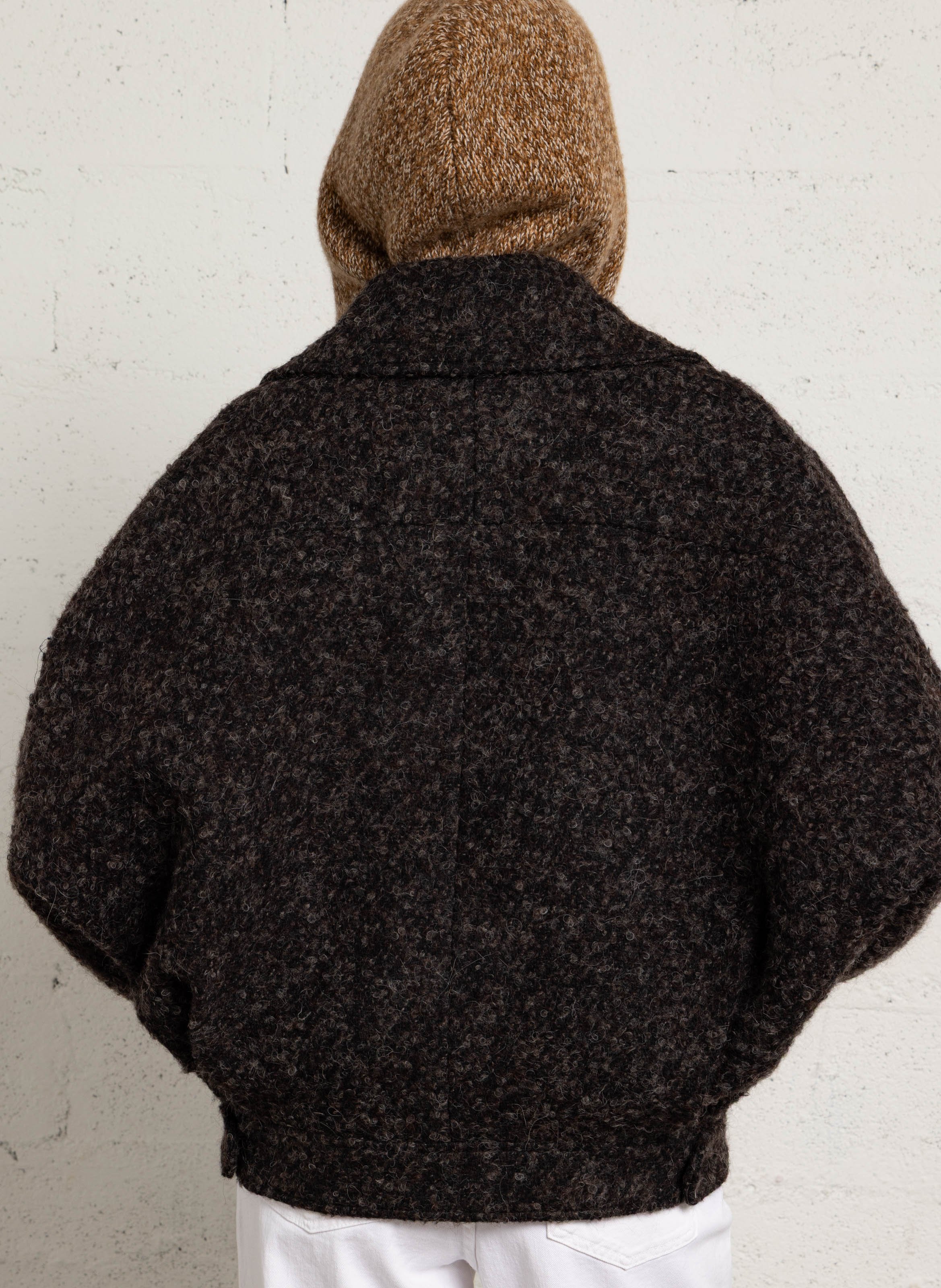 Mantel aus Bouclé-Strick mit Reverskragen MARGAUX LONNBERG Braun