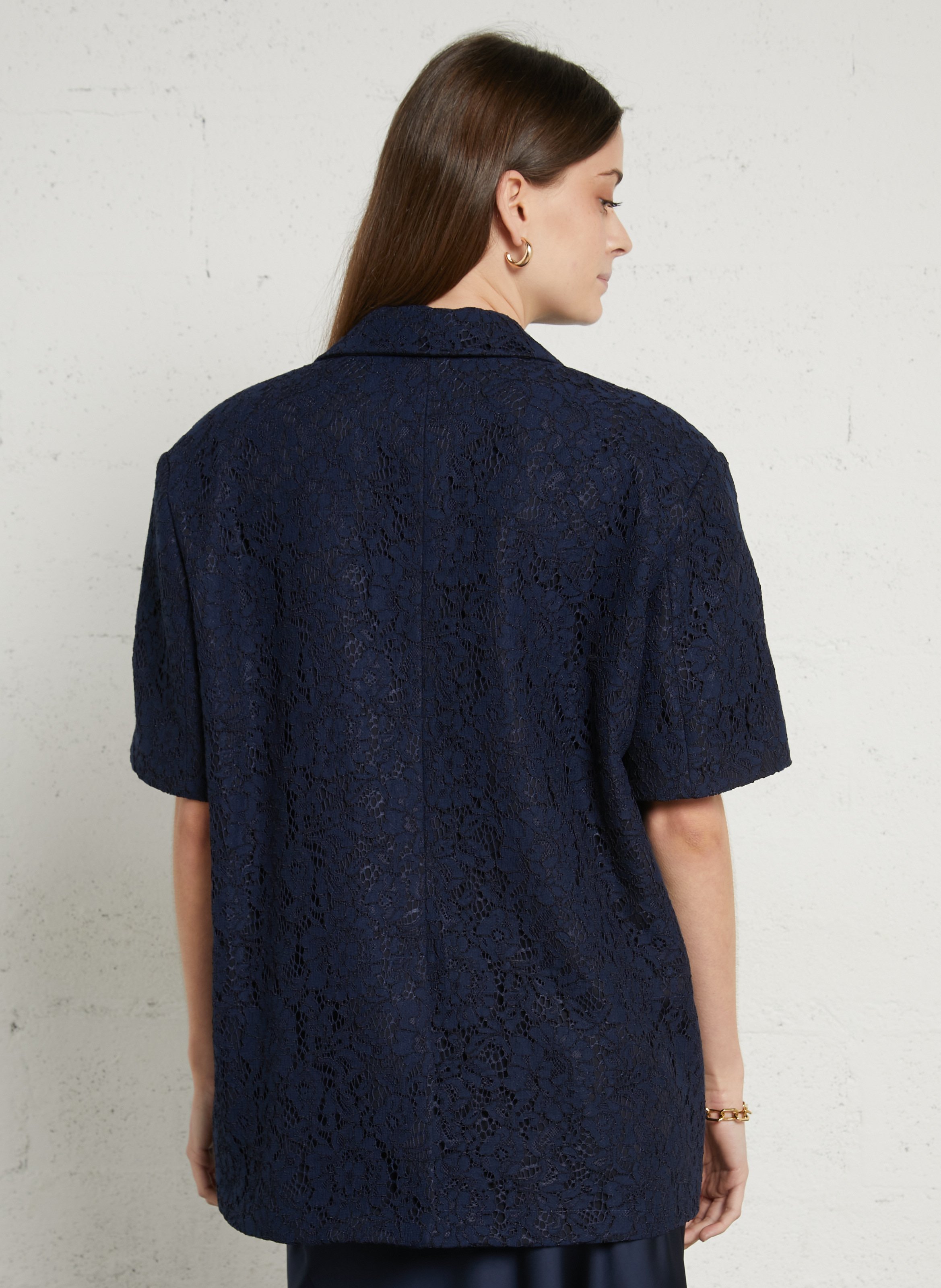Short-sleeved lace blazer IMPERIAL Blue