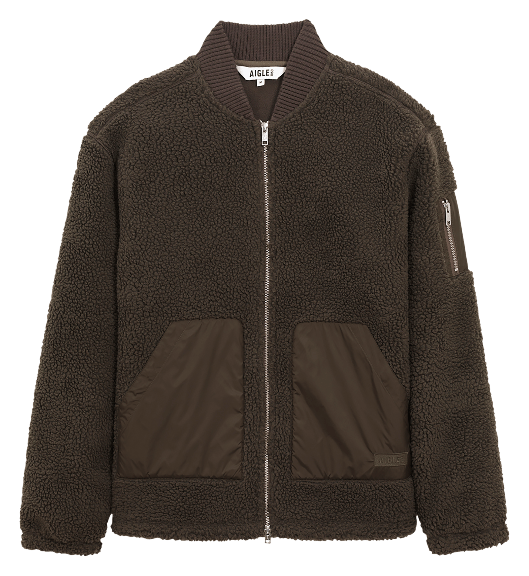 Veste zippée en sherpa AIGLE Marron