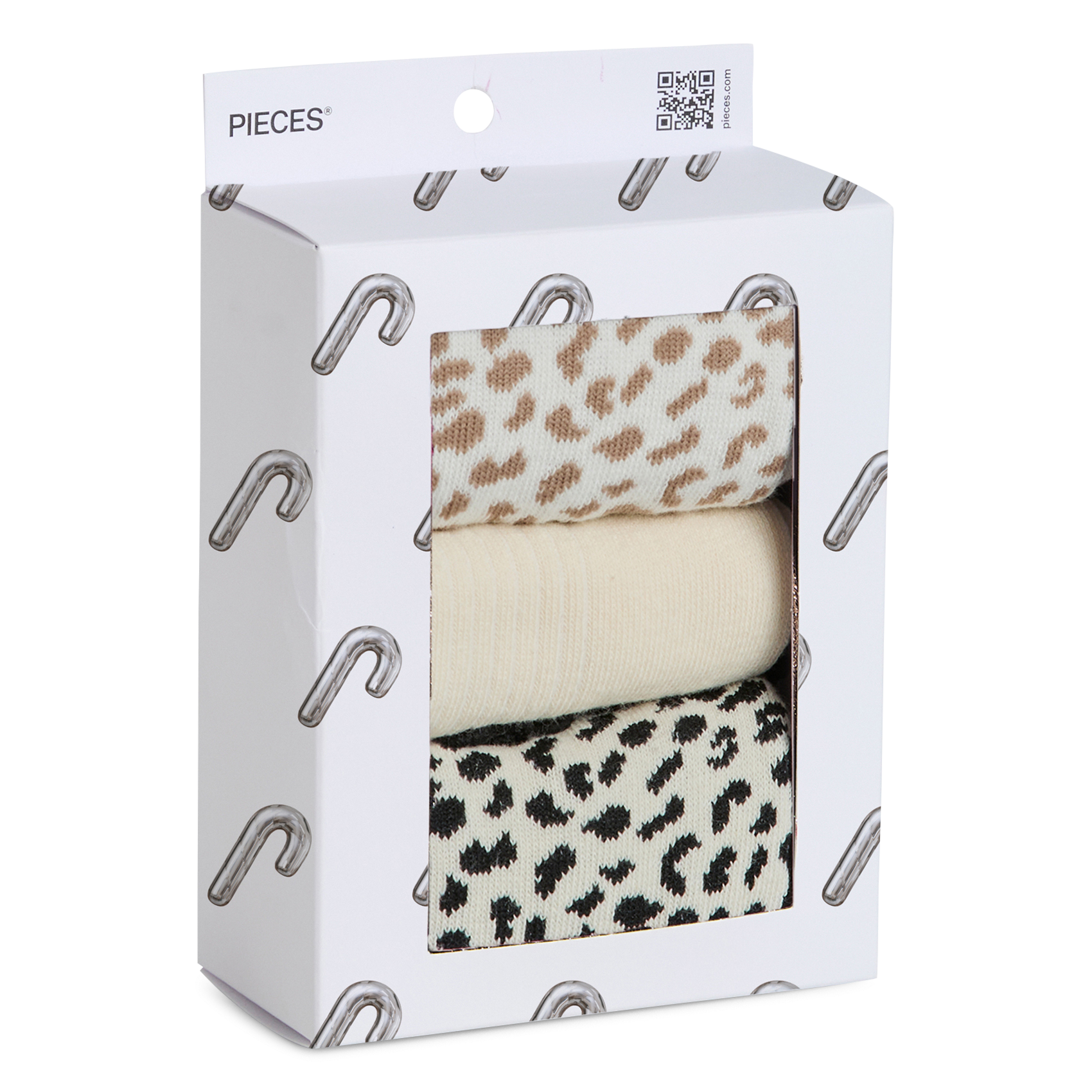 3 paar sokken - katoenblend PIECES Beige