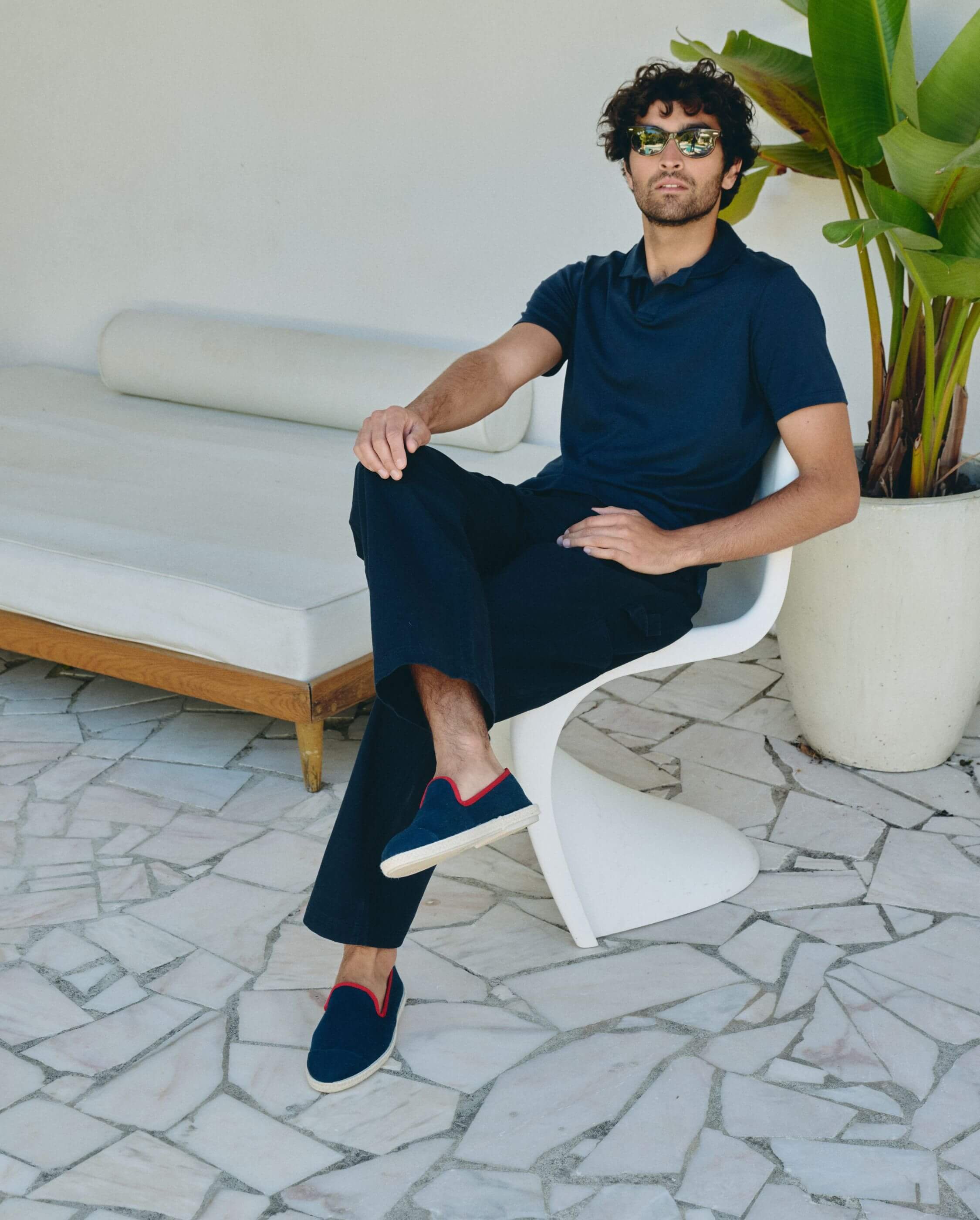 Men's espadrille CENITZ, recycled cotton navy red ANGARDE Blue
