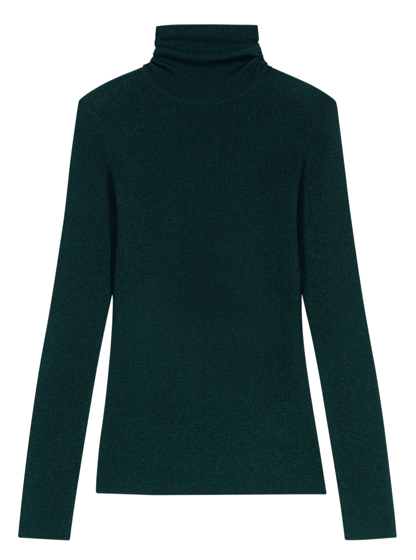 Pull moulant en laine et soie  Vert bouteille